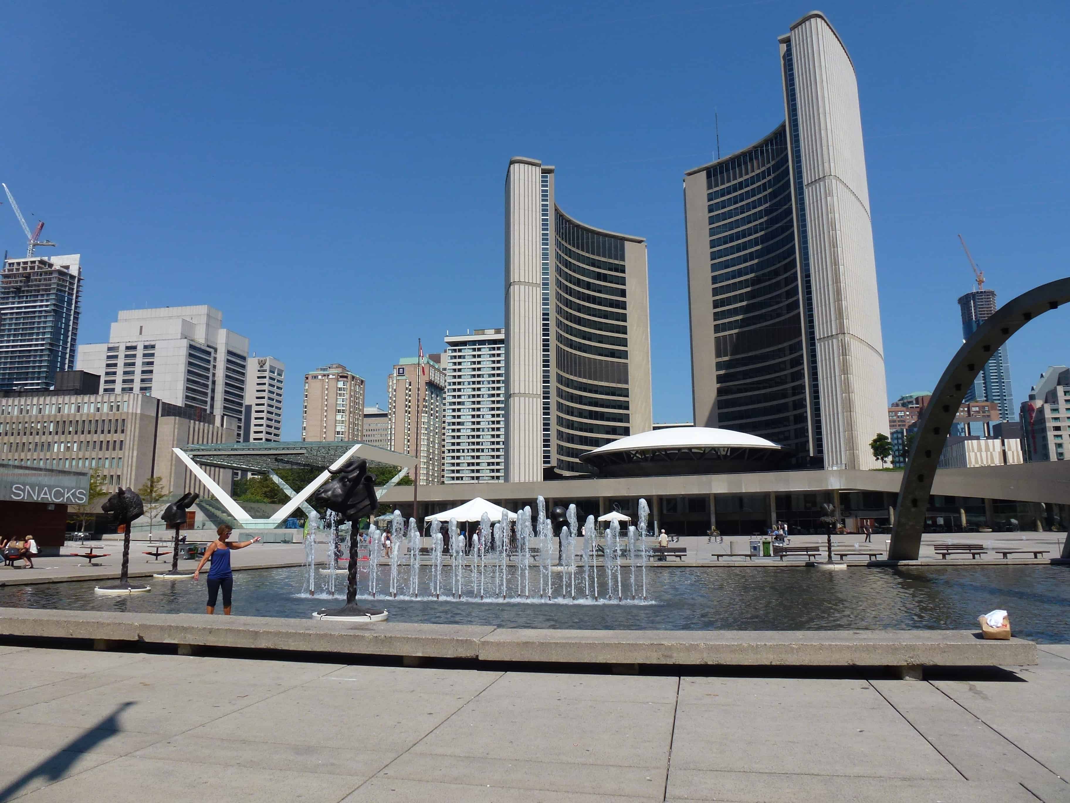 City Hall on Nathan Phillips Square in Toronto, Ontario, Canada