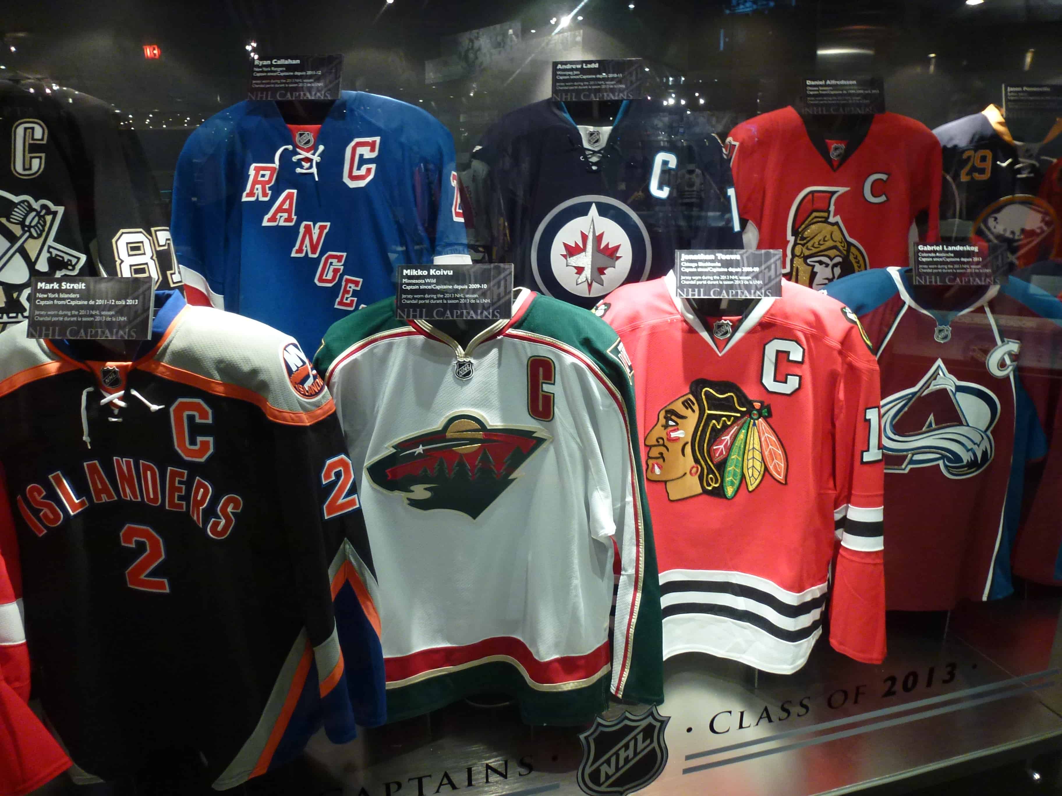NHL captains display at the Hockey Hall of Fame in Toronto, Ontario, Canada