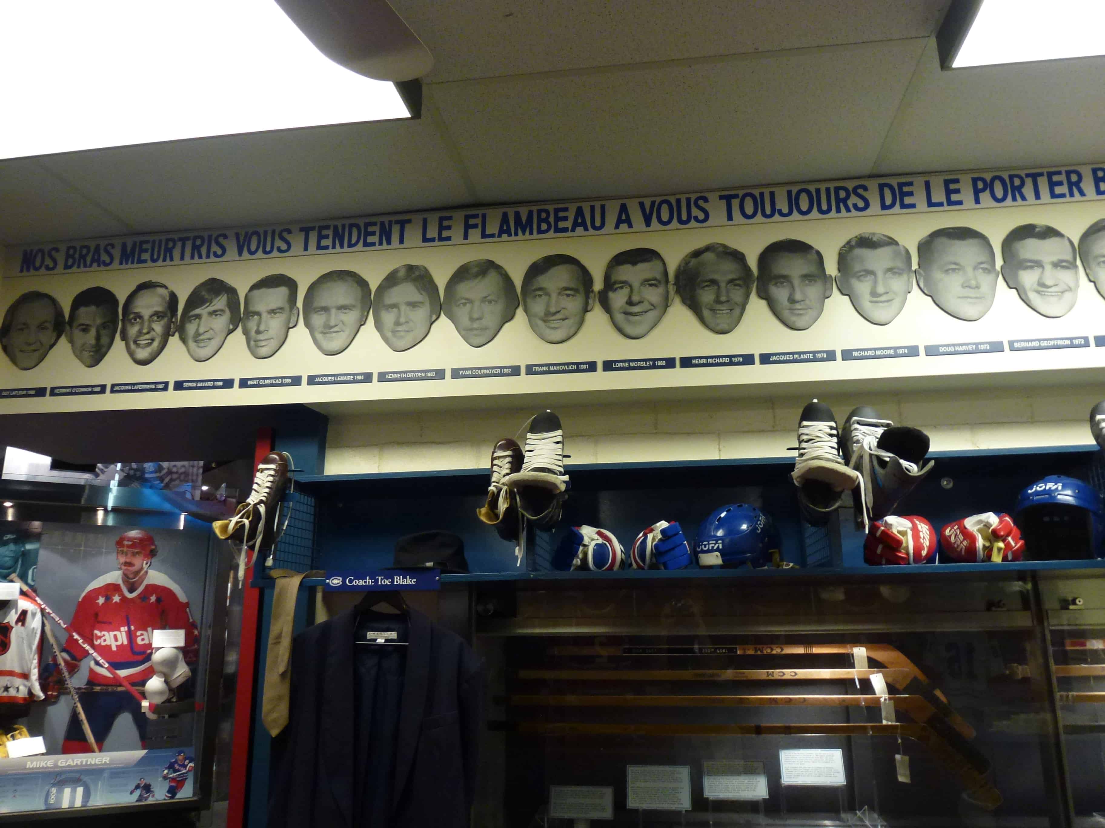 Montréal Canadiens dressing room at the Hockey Hall of Fame in Toronto, Ontario, Canada
