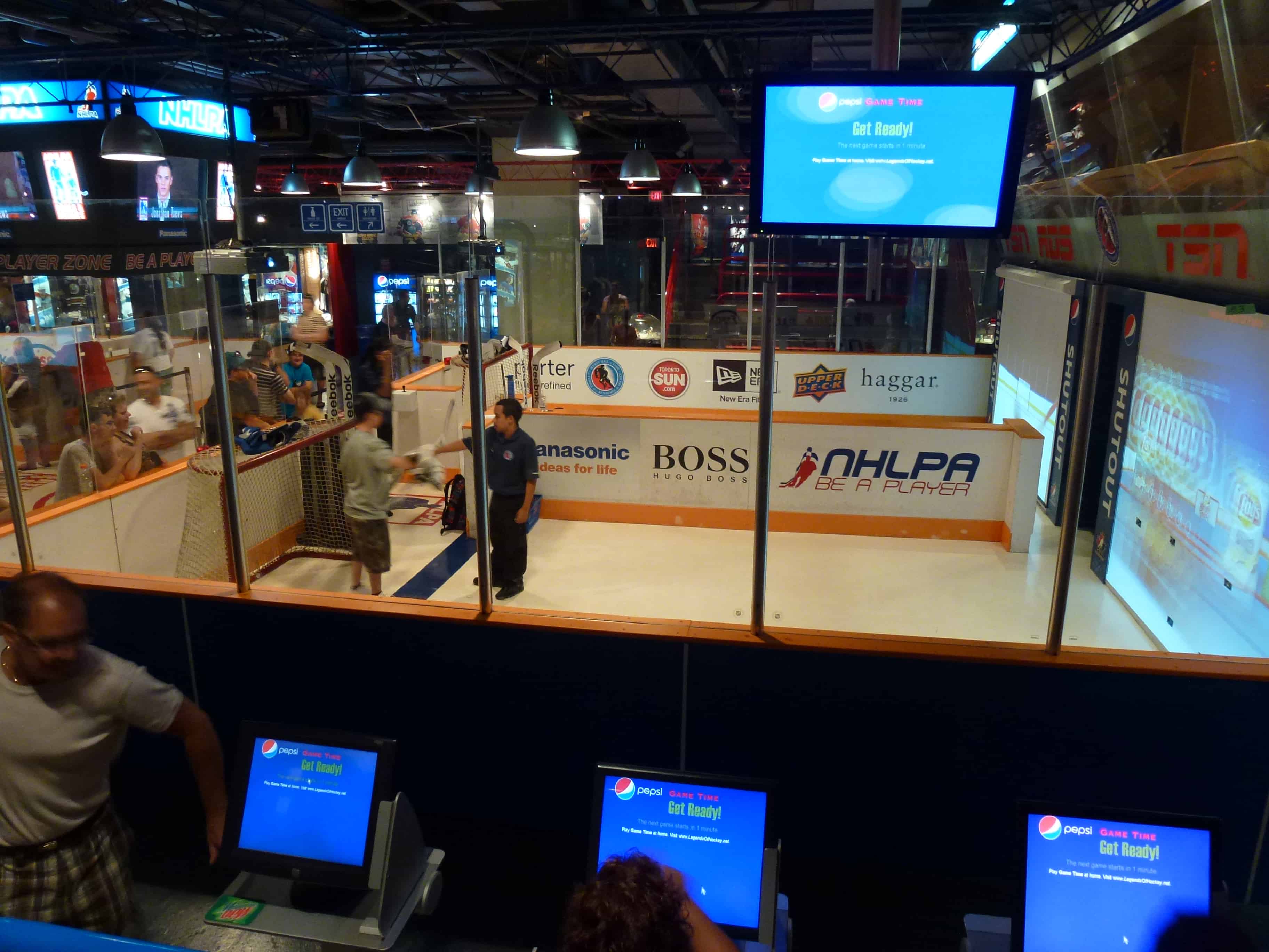 Interactive exhibits at the Hockey Hall of Fame in Toronto, Ontario, Canada