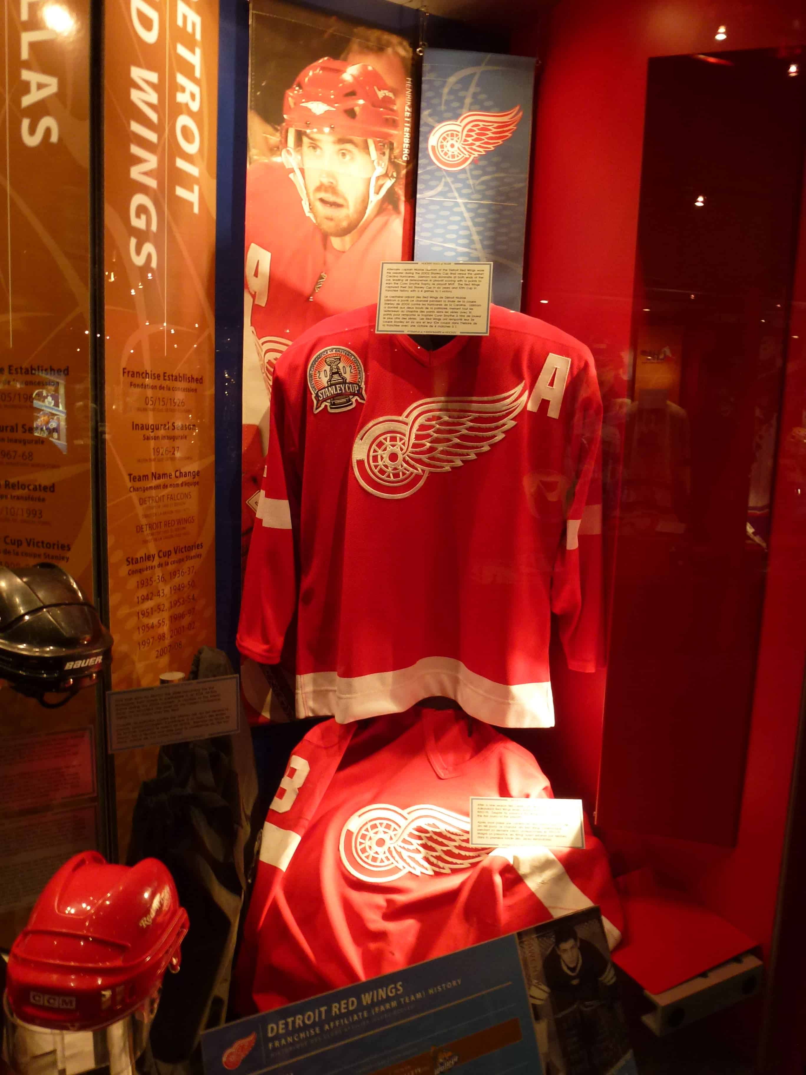 Detroit Red Wings team display at the Hockey Hall of Fame in Toronto, Ontario, Canada
