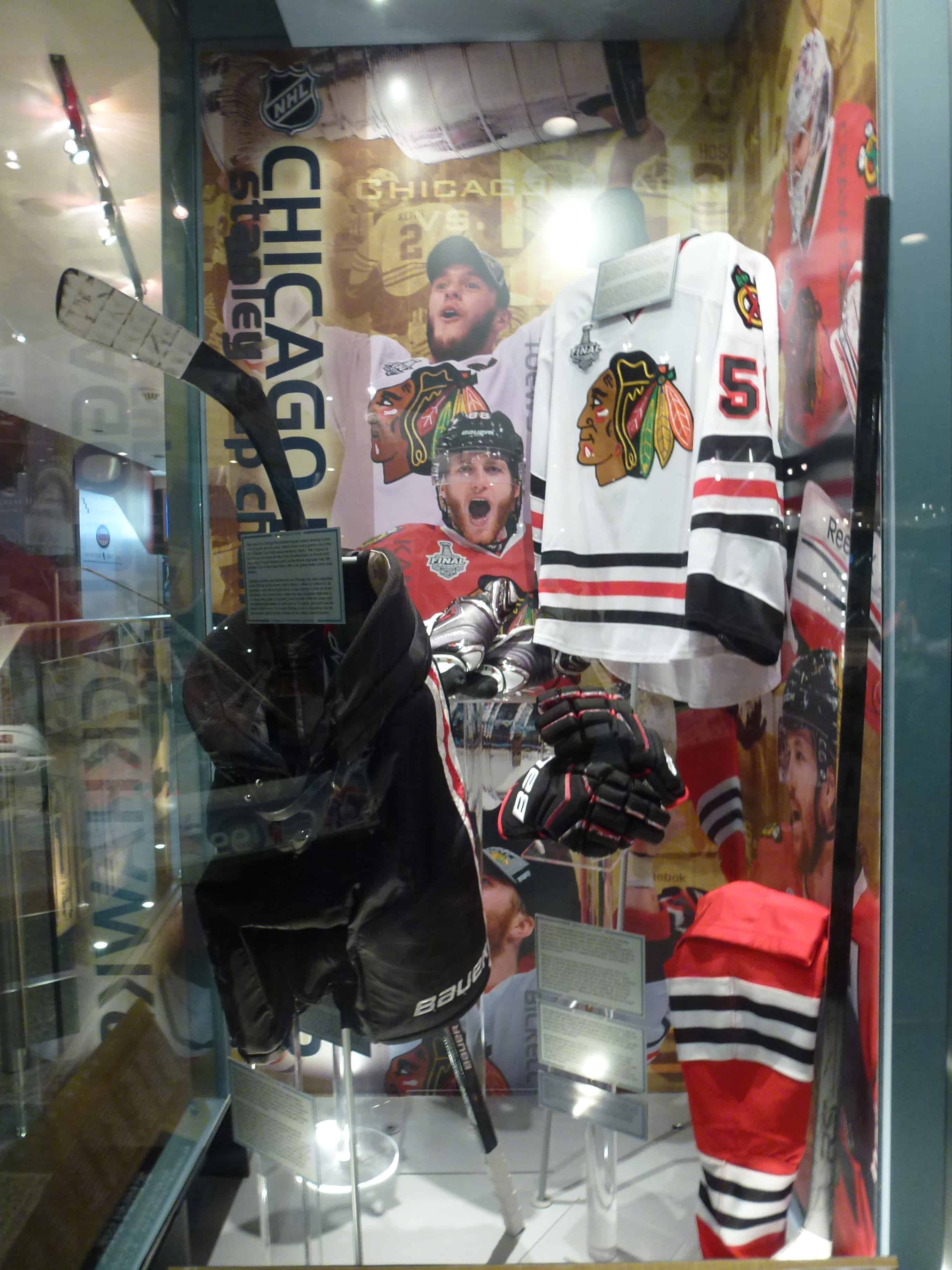 Chicago Blackhawks 2013 Stanley Cup Champions display at the Hockey Hall of Fame in Toronto, Ontario, Canada