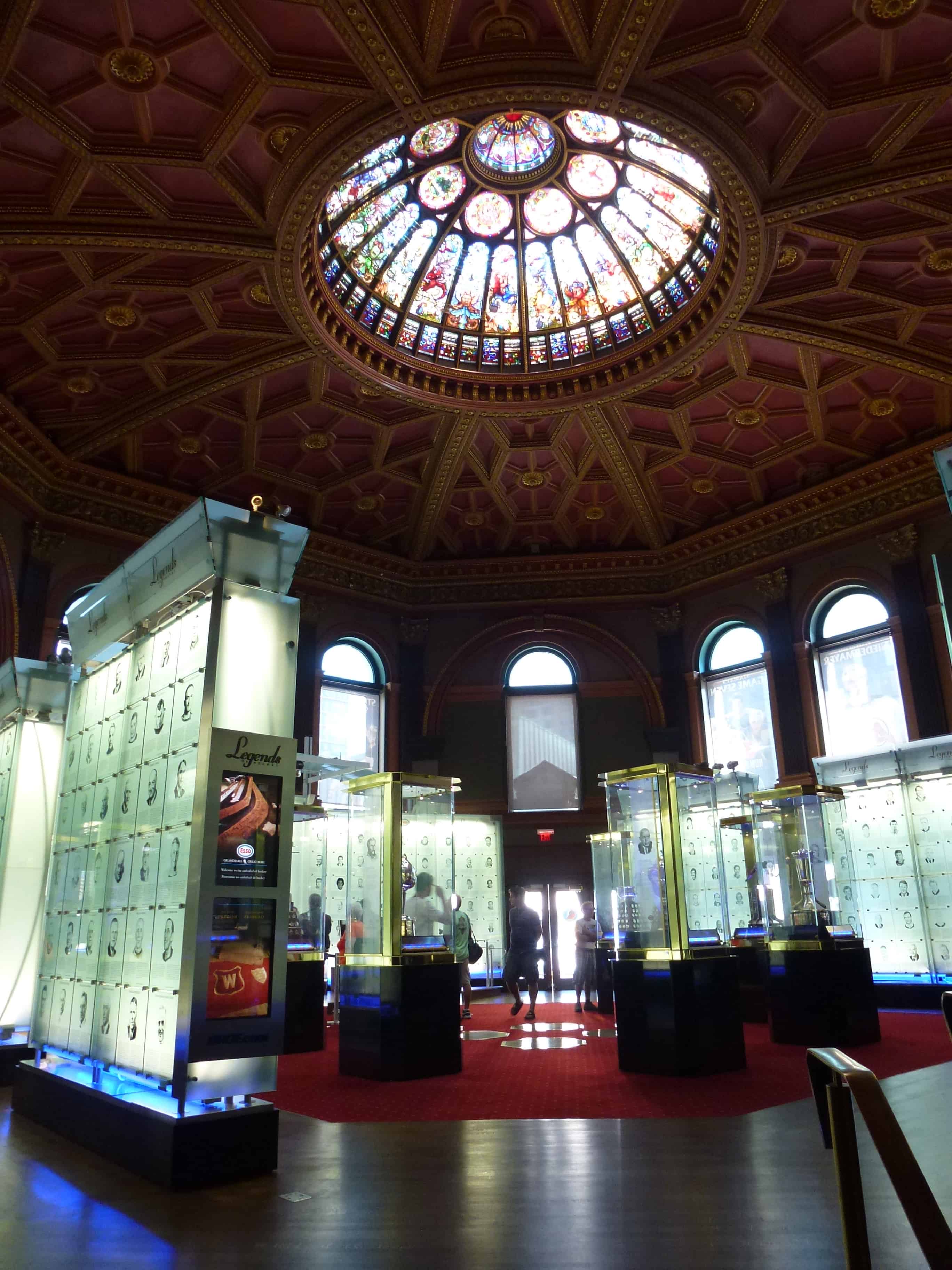 Trophy Room at the Hockey Hall of Fame in Toronto, Ontario, Canada