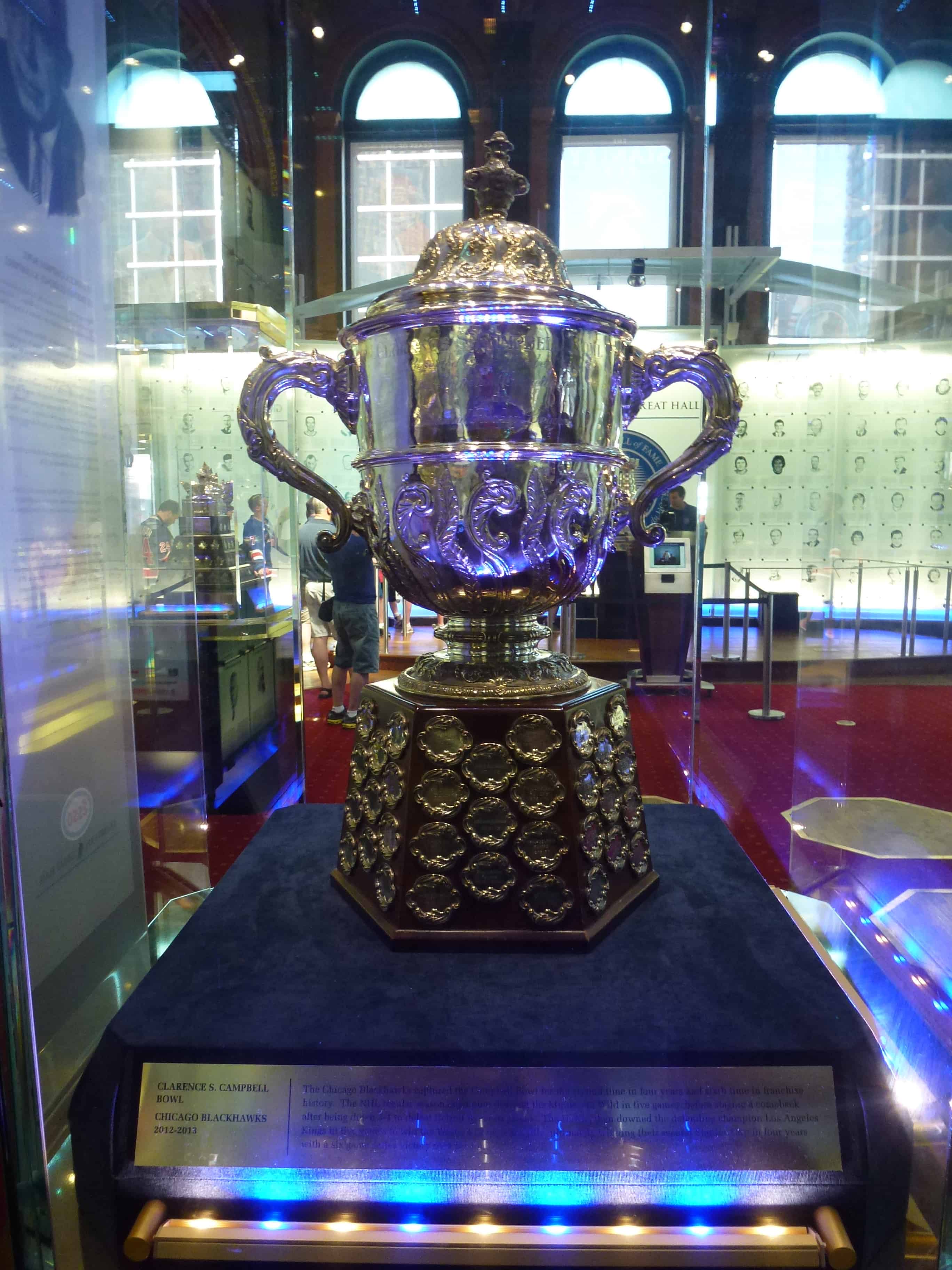 Campbell Bowl at the Hockey Hall of Fame in Toronto, Ontario, Canada