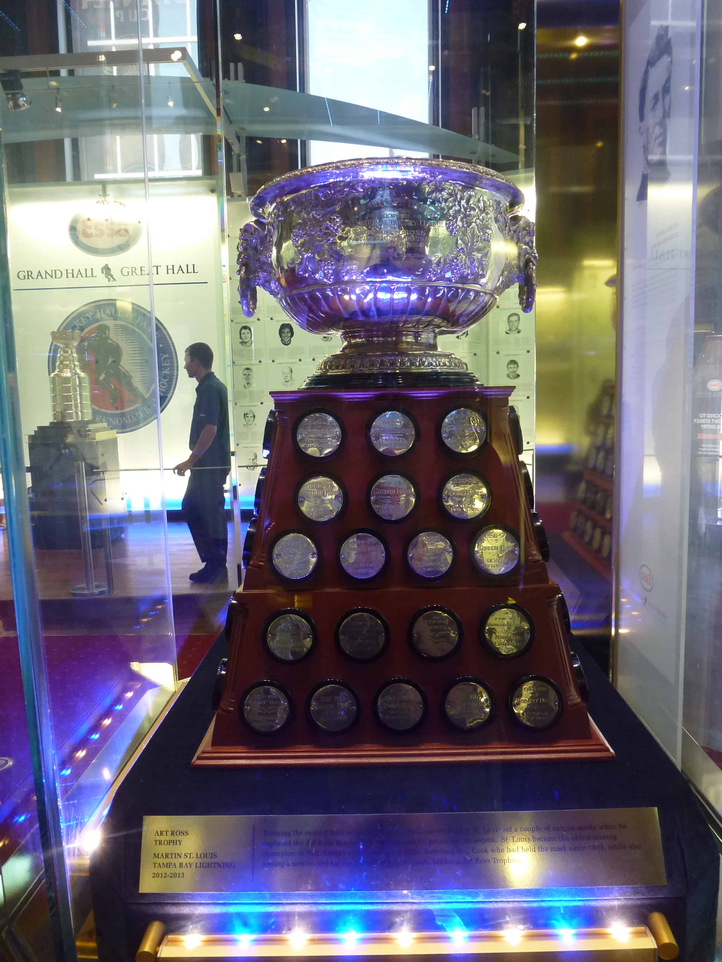 Art Ross Trophy at the Hockey Hall of Fame in Toronto, Ontario, Canada