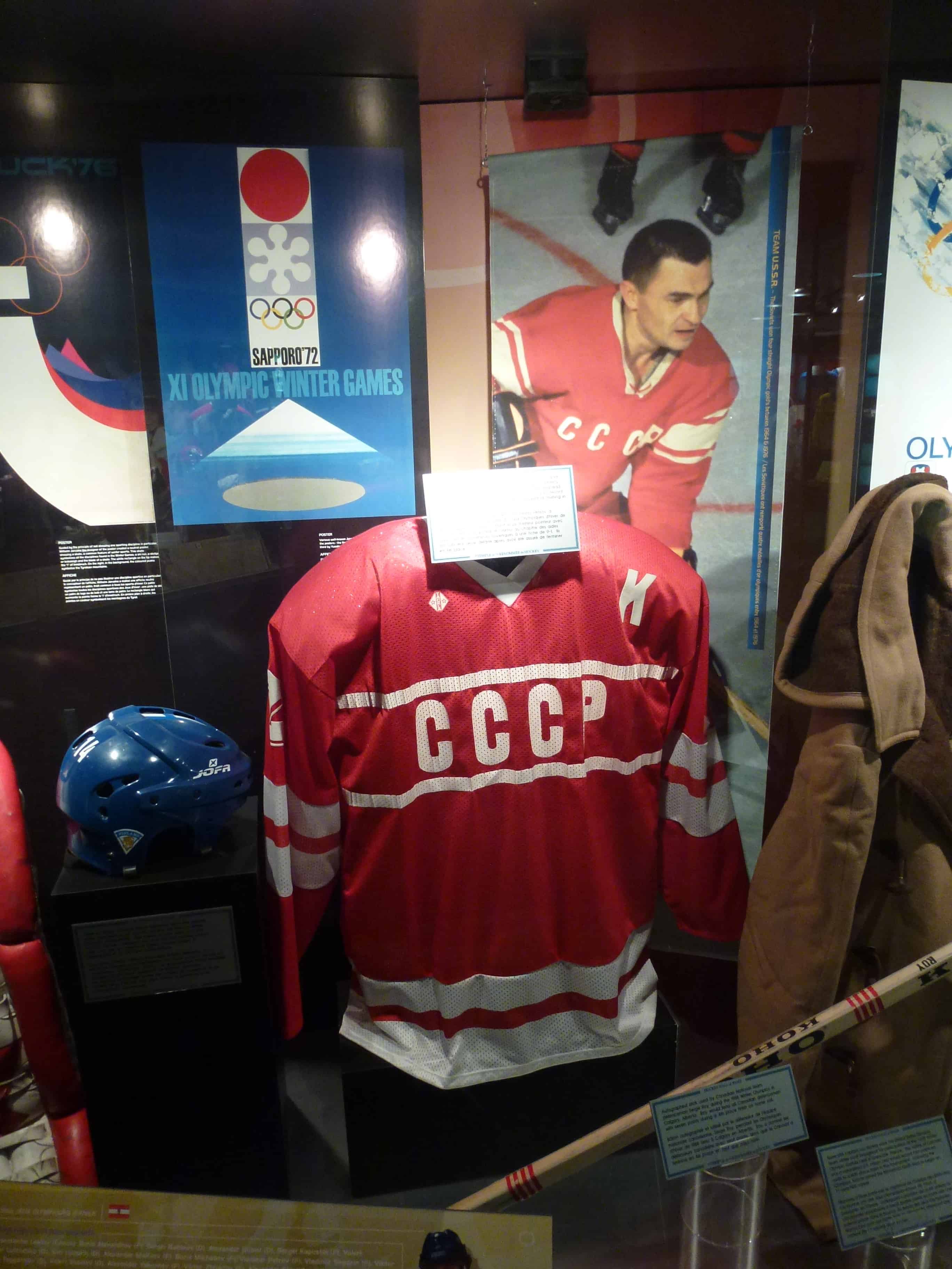 Soviet Olympic teams at the Hockey Hall of Fame in Toronto, Ontario, Canada