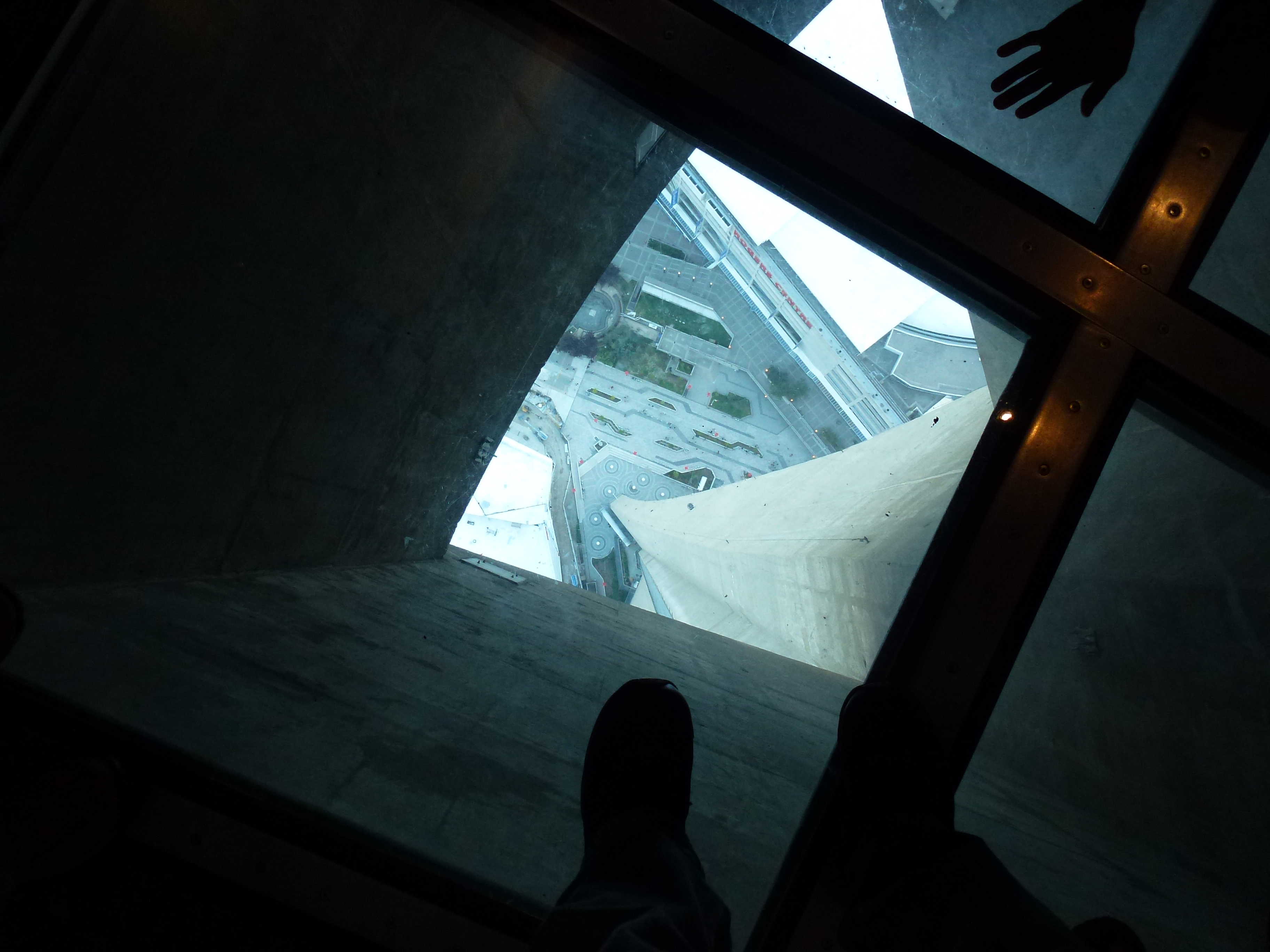 Glass Floor at the CN Tower in Toronto, Ontario, Canada