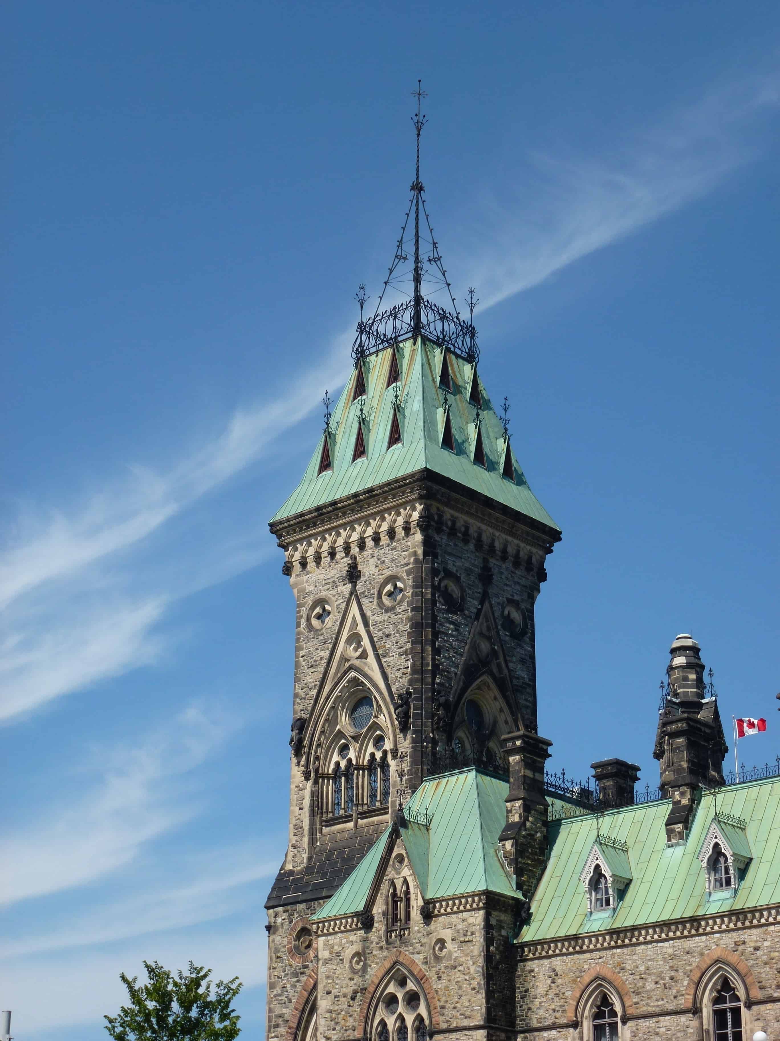 Tower at East Block at Parliament Hill in Ottawa, Ontario, Canada