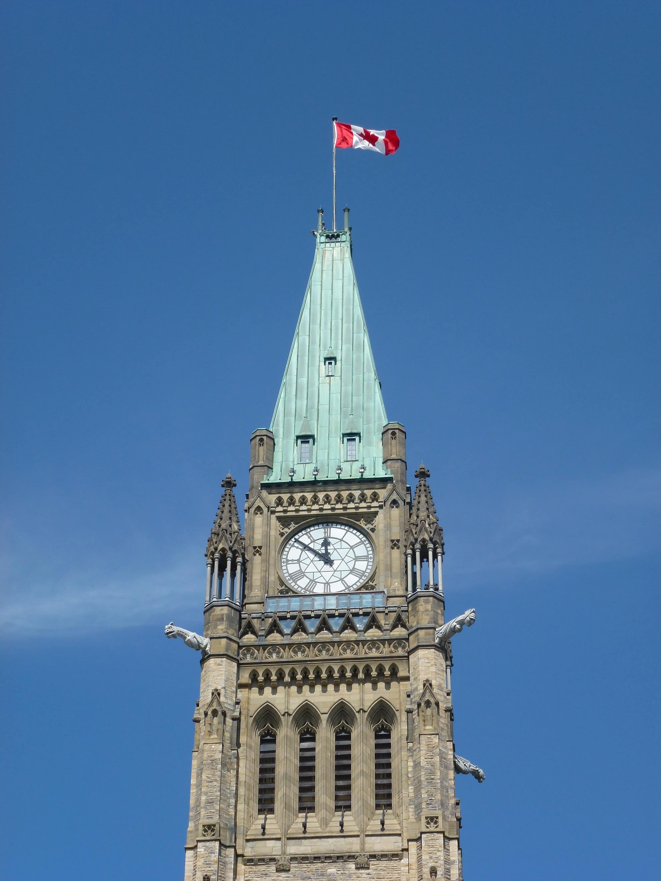 Peace Tower of Centre Block at Parliament Hill in Ottawa, Ontario, Canada