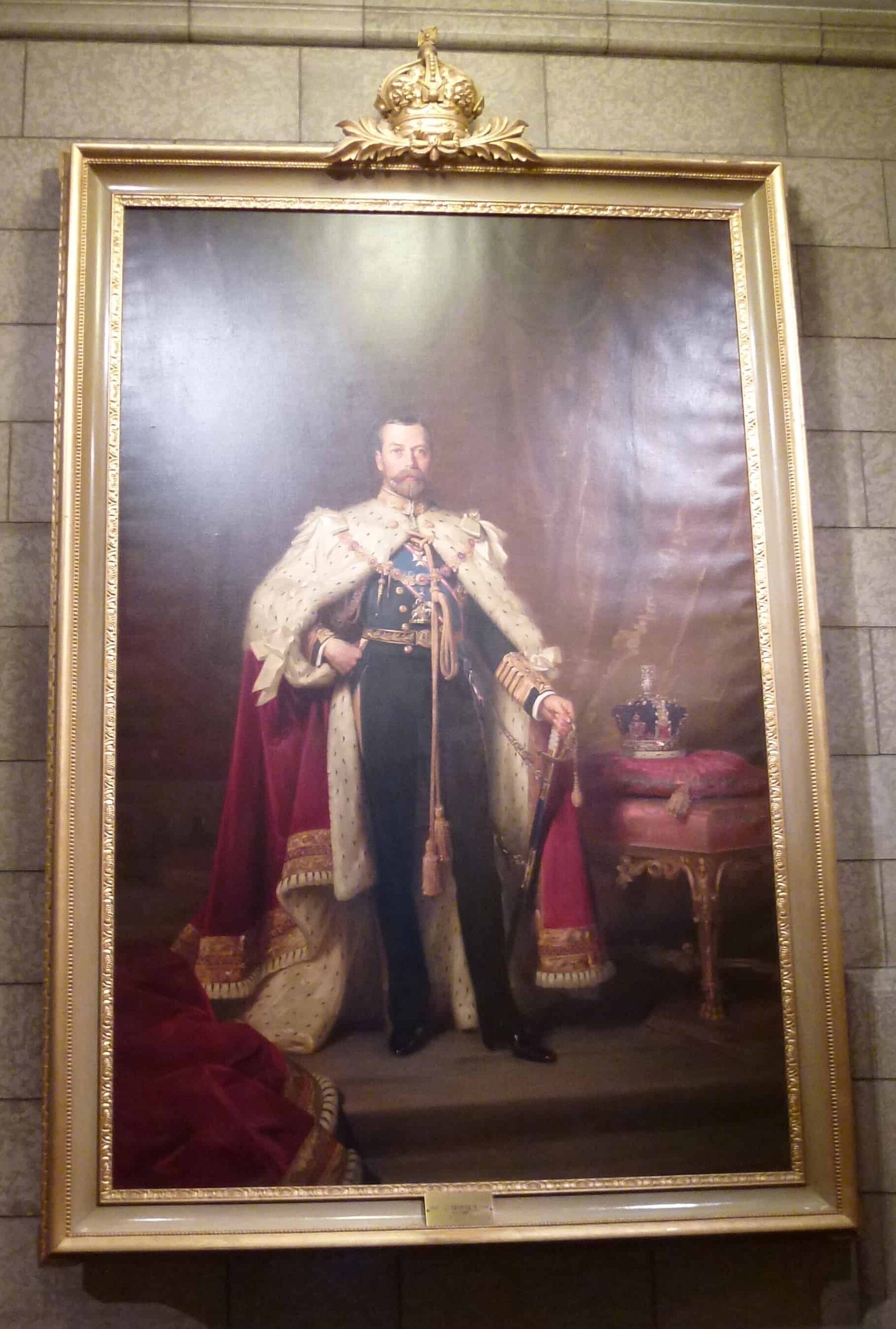 Portrait of King George V in the Senate foyer at Parliament Centre Block in Ottawa, Ontario Canada