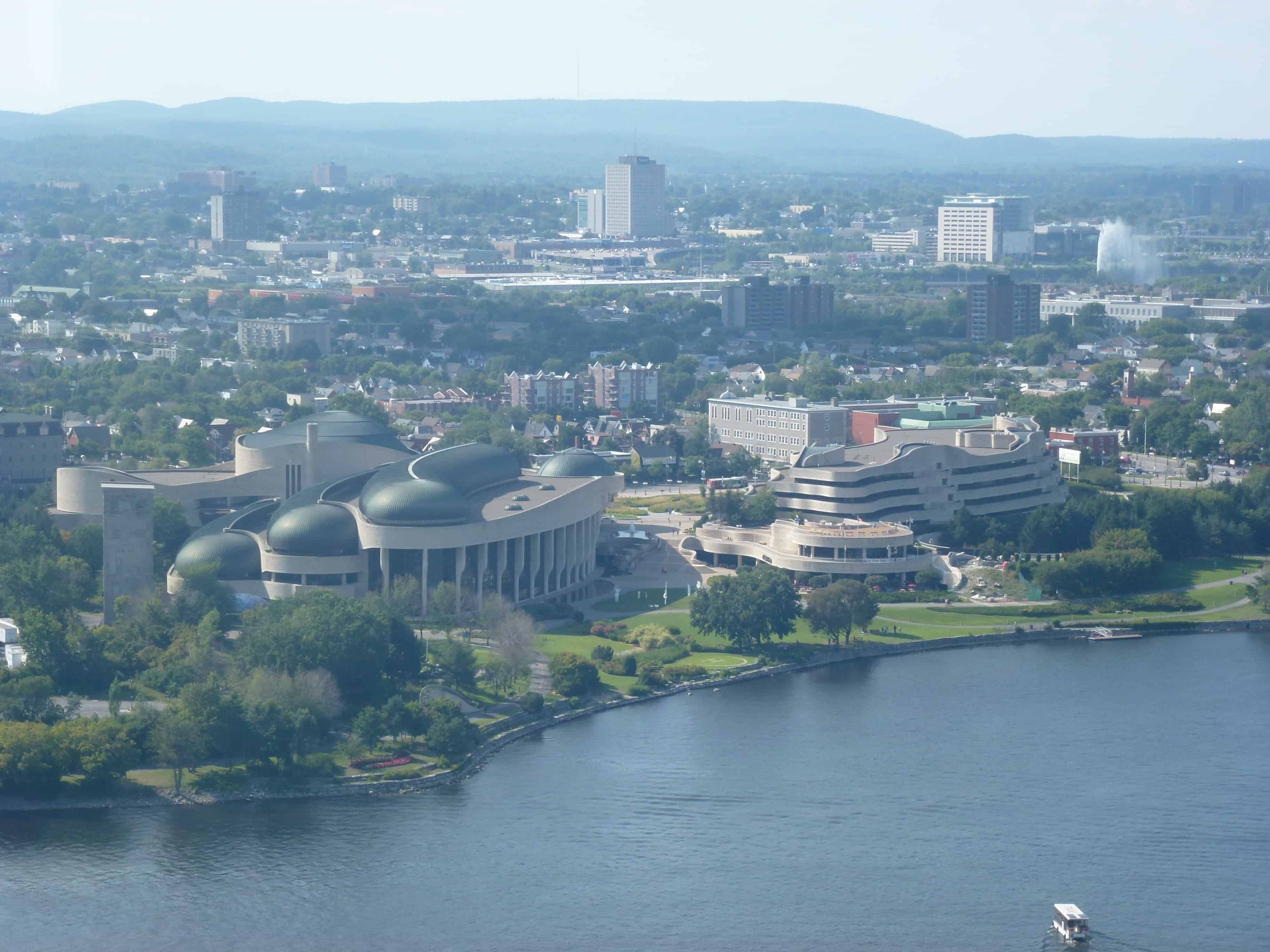 Gatineau from the Peace Tower of Centre Block at Parliament Hill in Ottawa, Ontario, Canada
