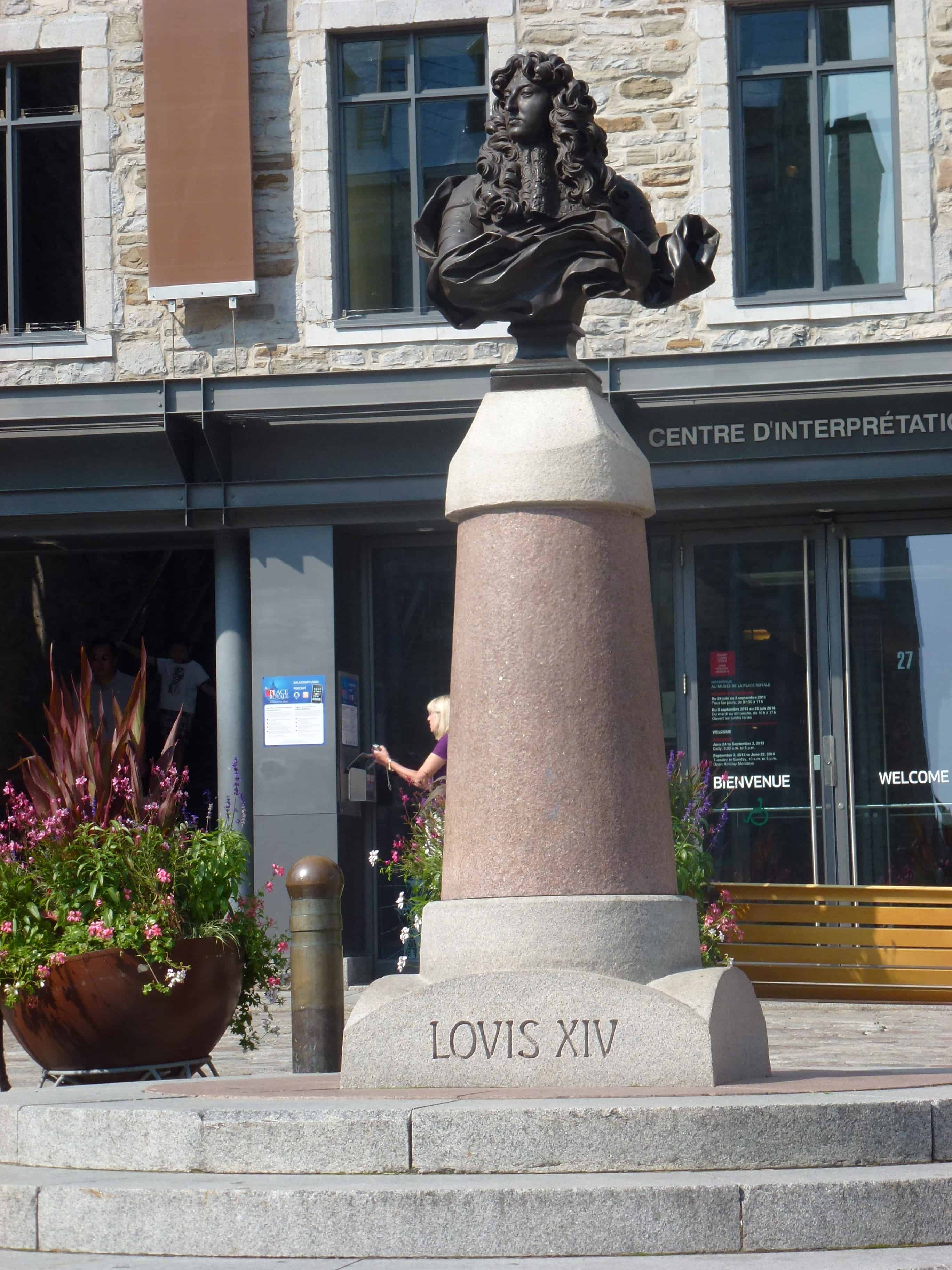 Bust of Louis XIV at Place Royale in Québec, Canada