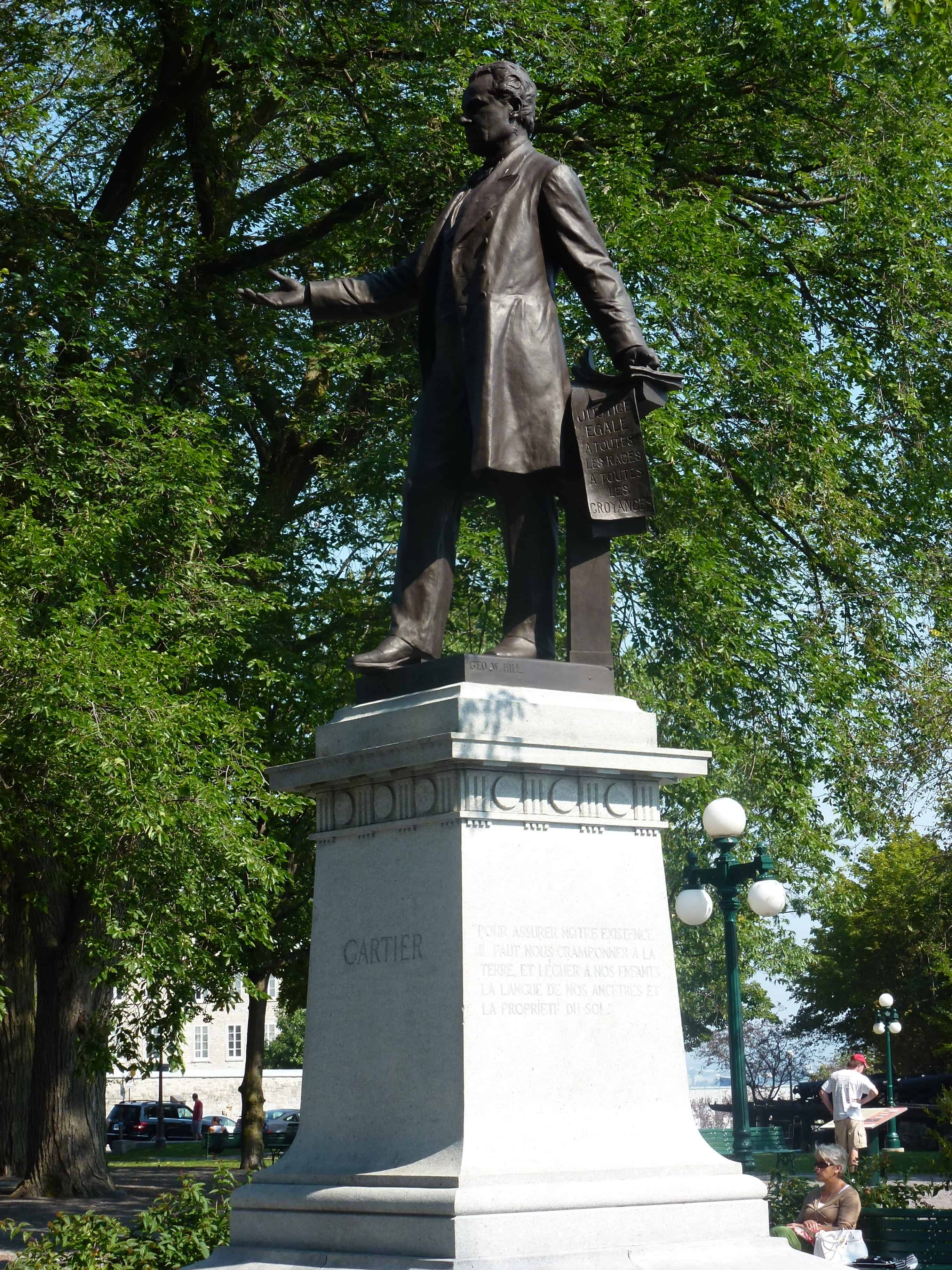 Cartier statue at Parc Montmorency in Québec, Canada