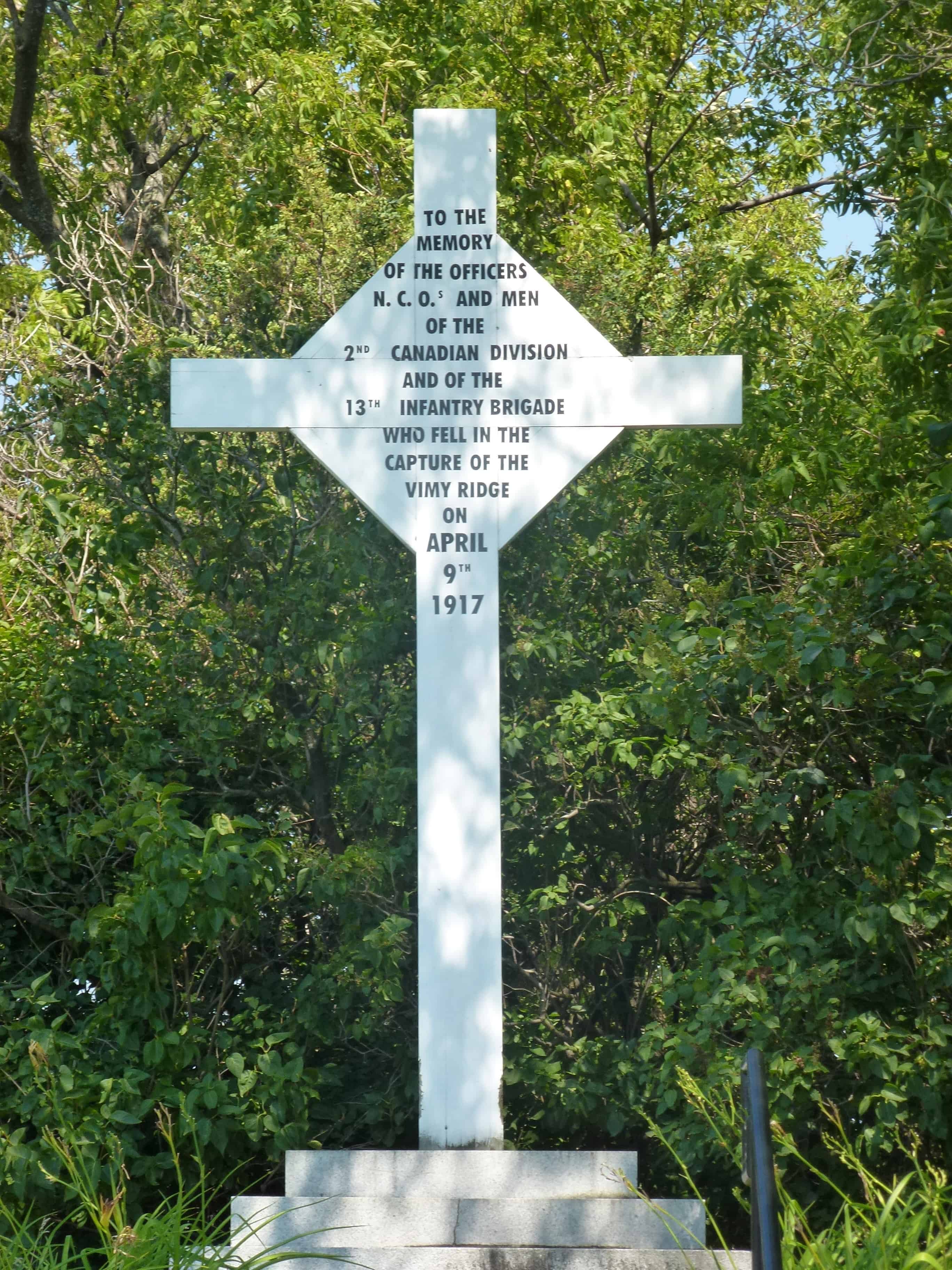Cross dedicated to soldiers who died in combat in 1917 at La Citadelle de Québec, Canada