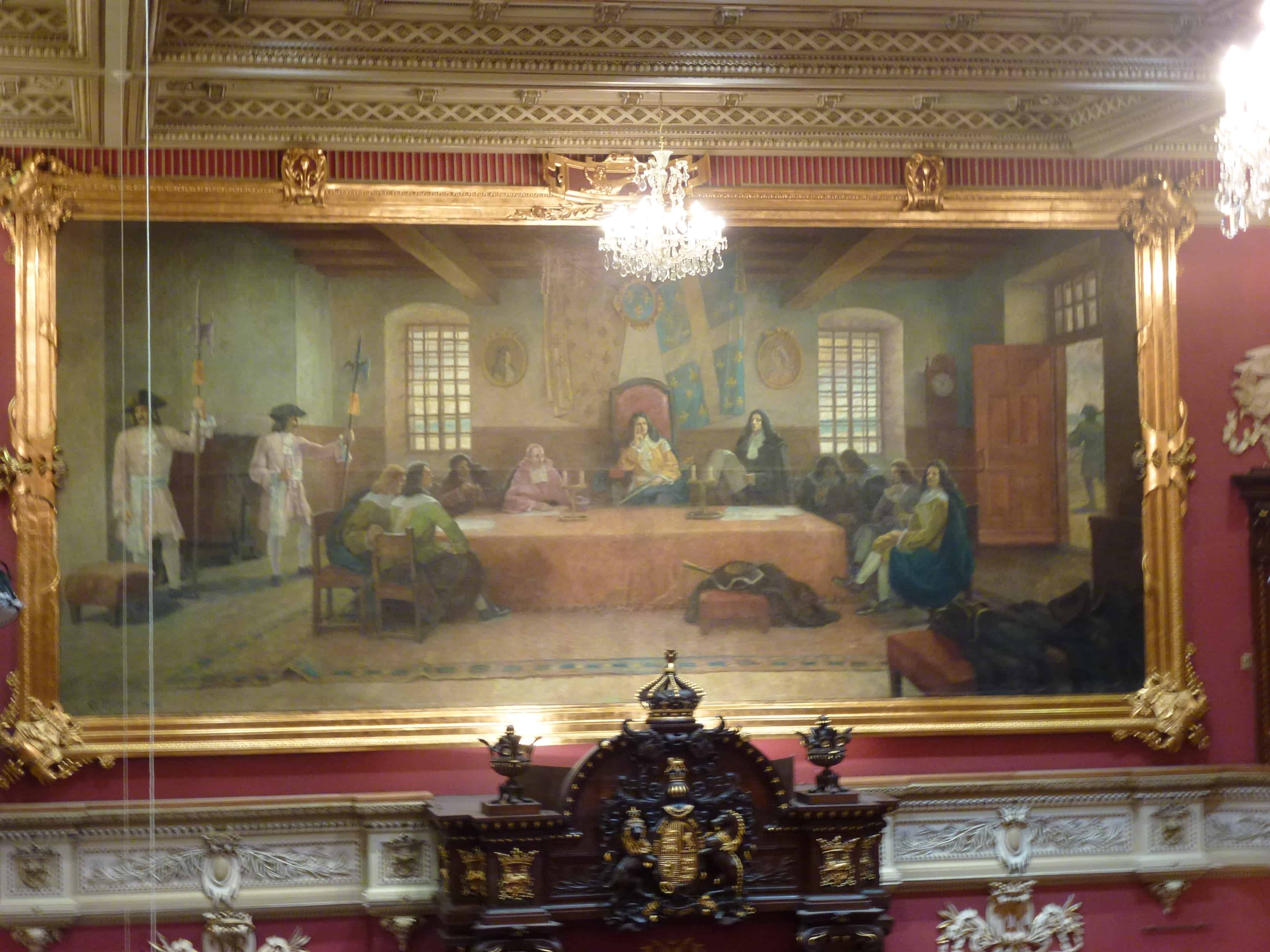 Salon rouge (Legislative Council Room) at Hôtel du Parlement in Québec, Canada