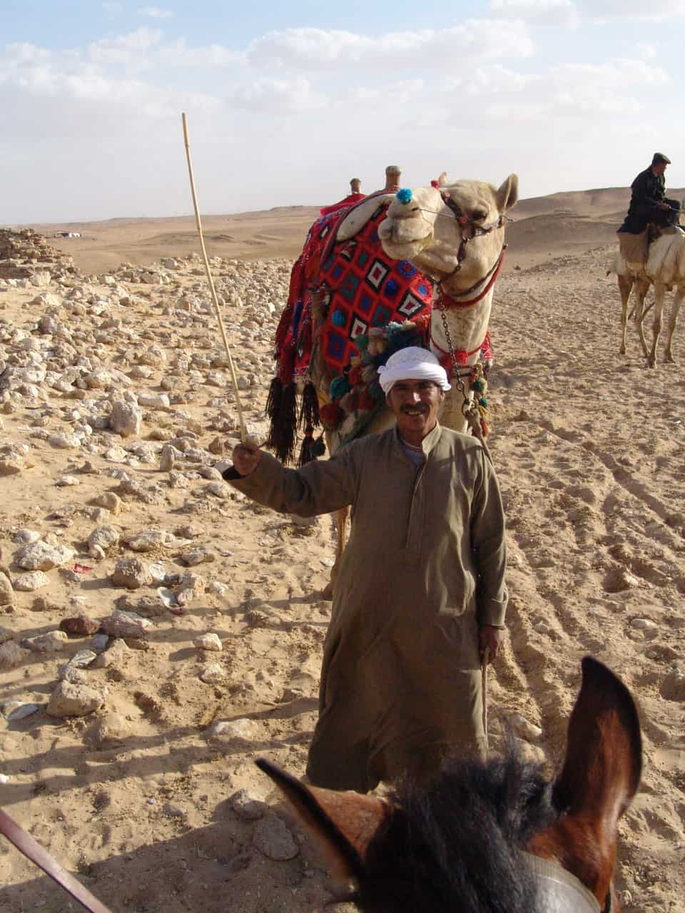 Camel driver at the Pyramids of Giza in Egypt