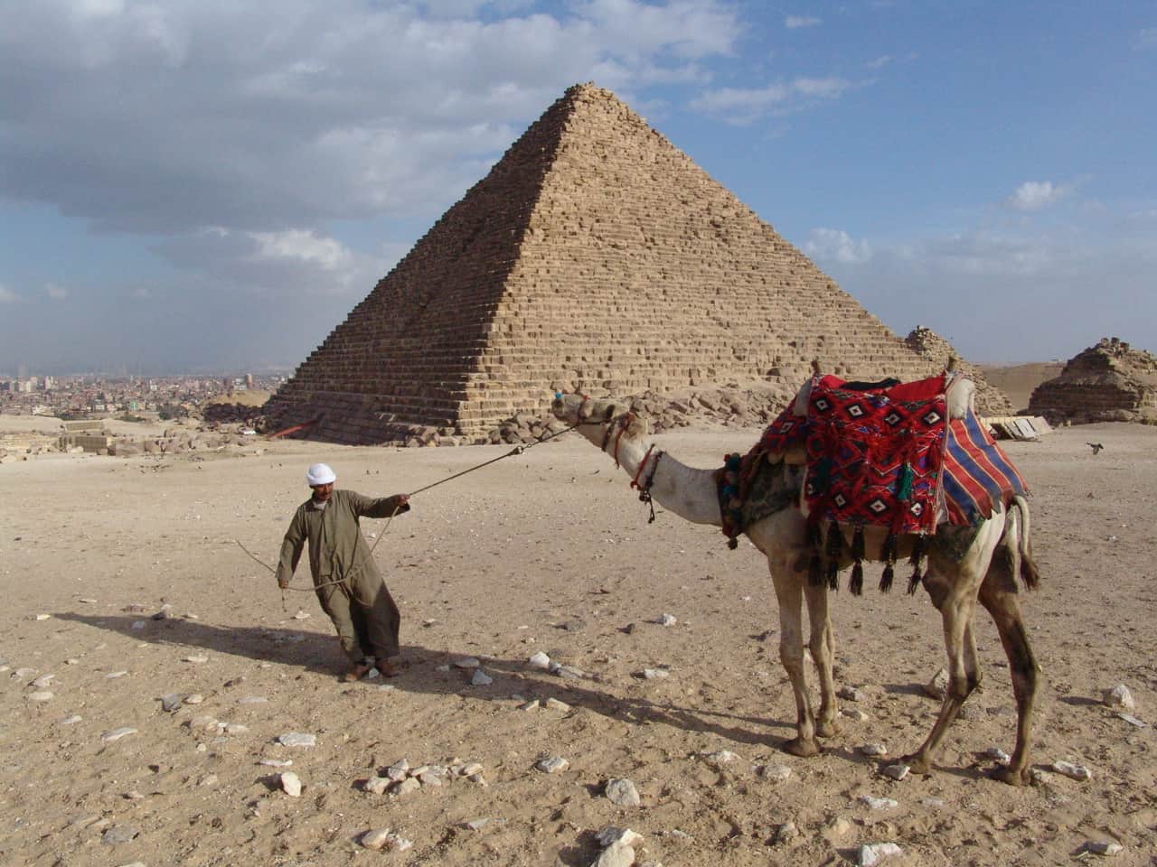 Camel driver at the Pyramids of Giza in Egypt