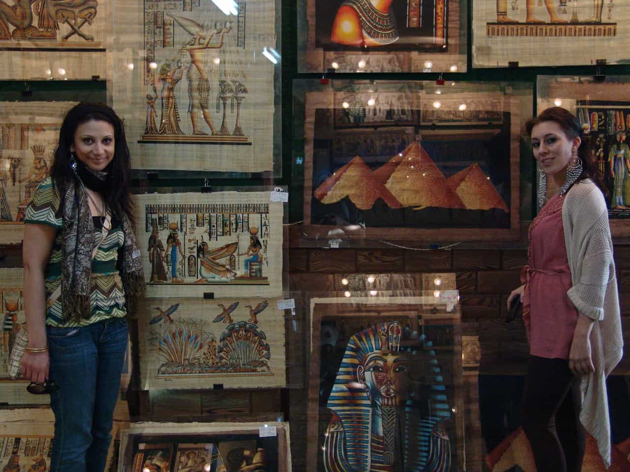 Papyrus shop in Giza, Egypt