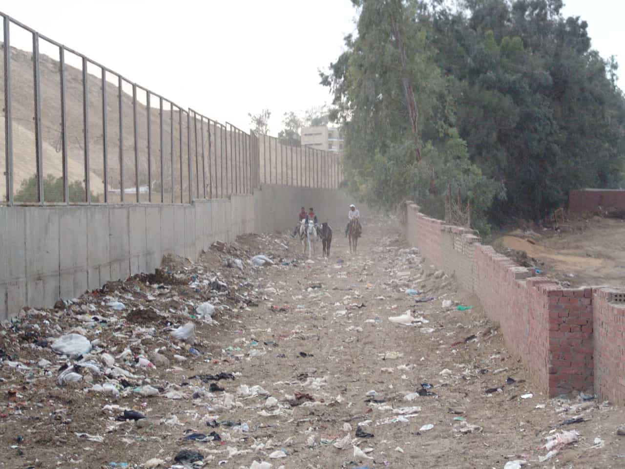 A river of garbage in Giza, Egypt