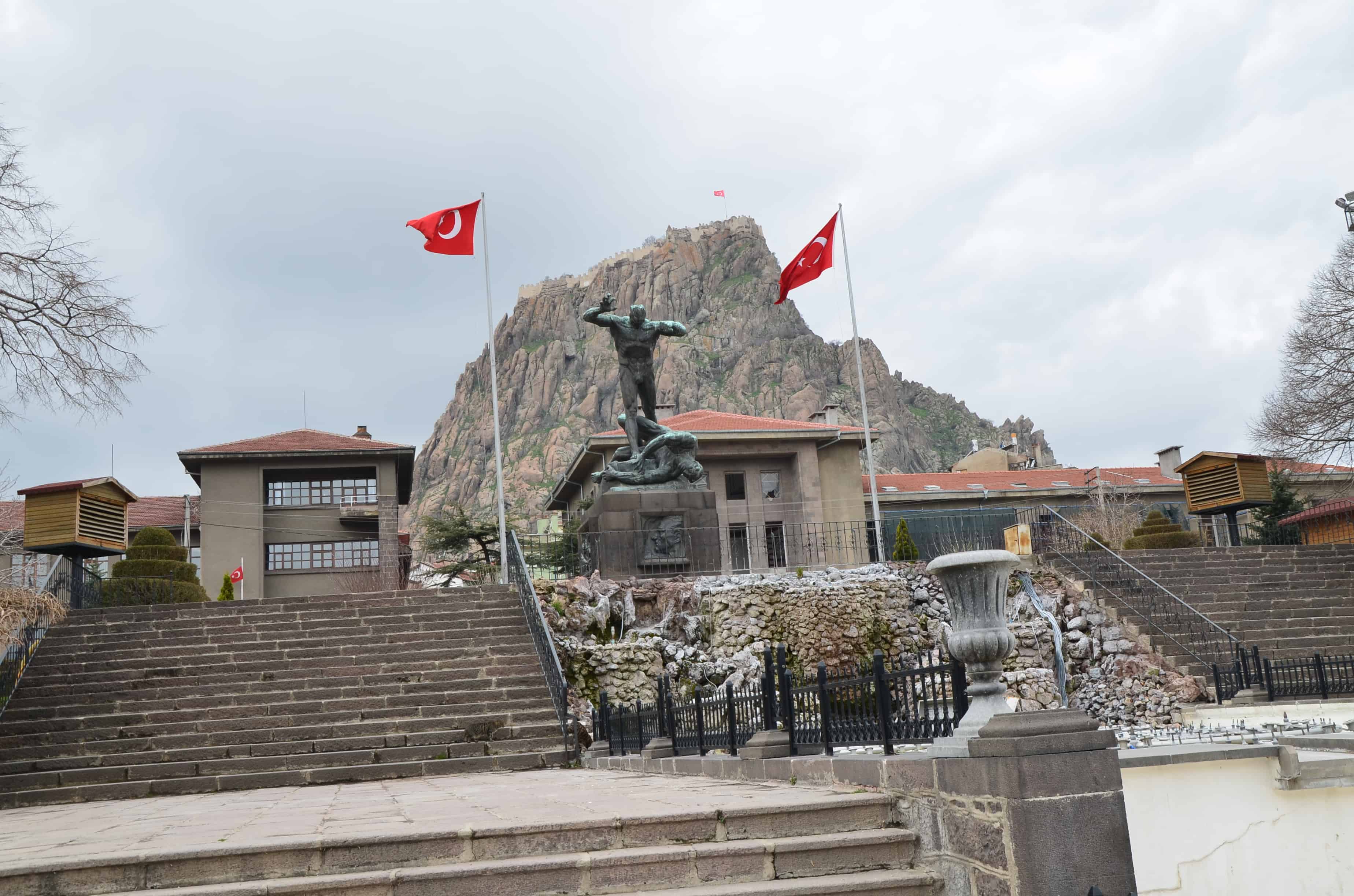 The bottom of Victory Square in Afyon, Turkey