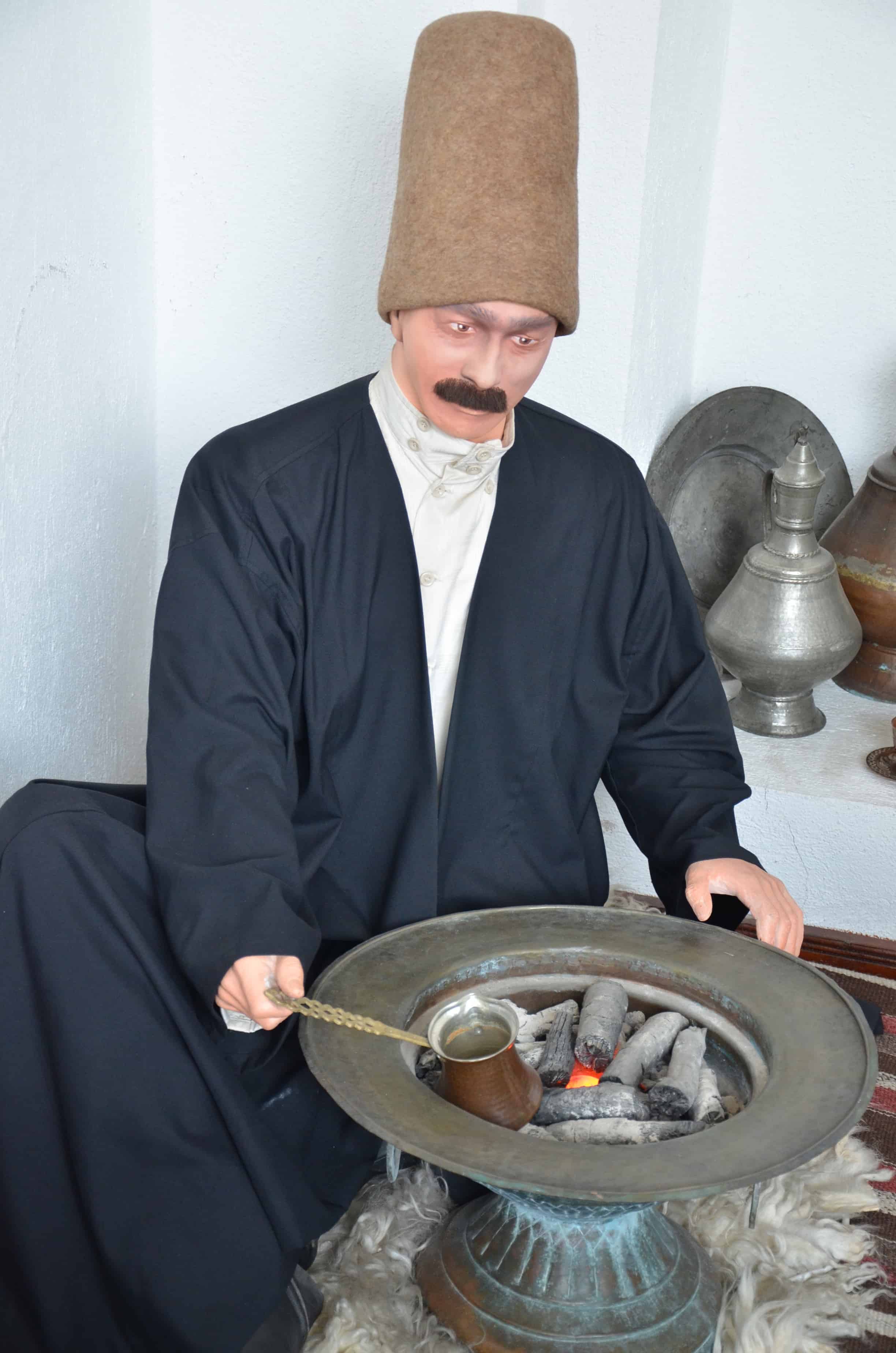 Mannequin making Turkish coffee at the Sultan Divani Mevlevi Lodge Museum