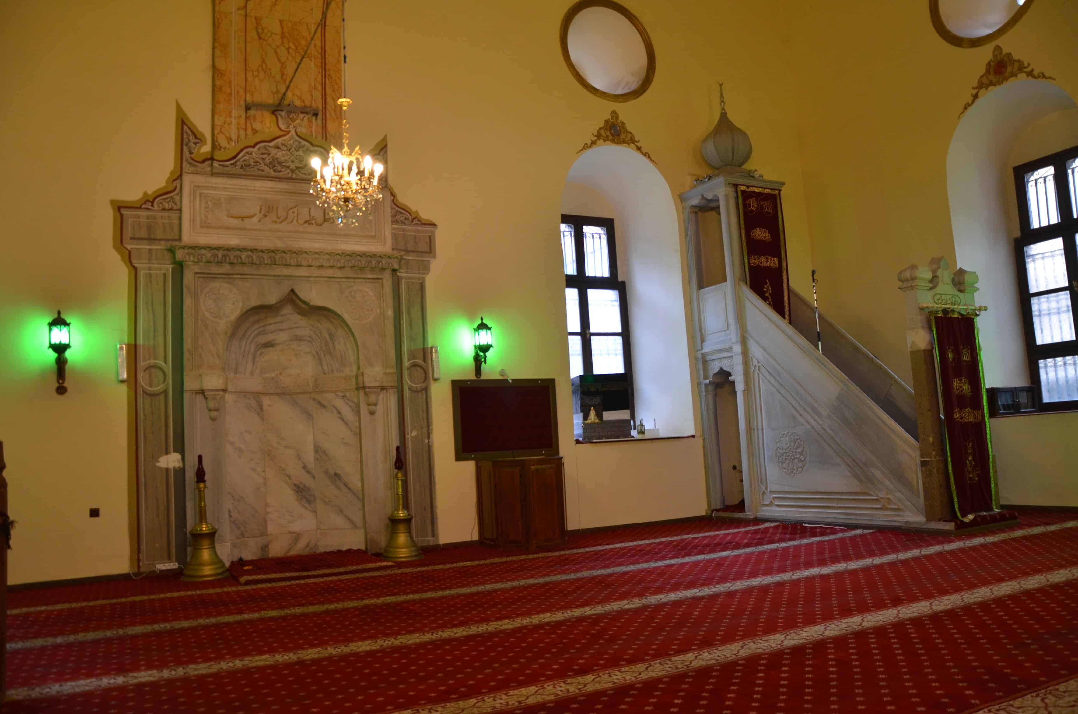 Prayer hall of the mosque at the Sultan Divani Mevlevi Lodge Museum 