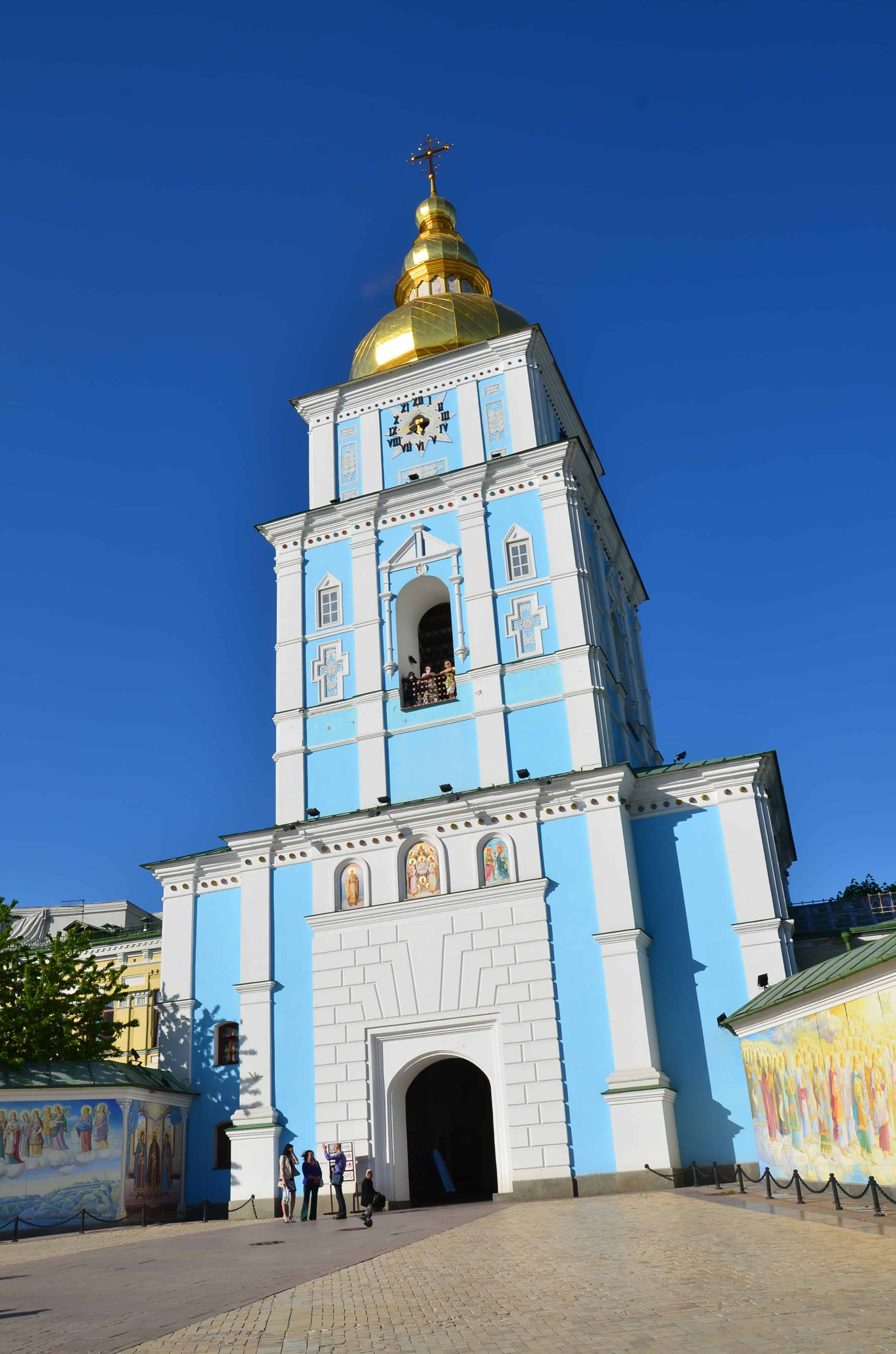 Bell tower at St. Michael's Golden-Domed Monastery in Kyiv, Ukraine