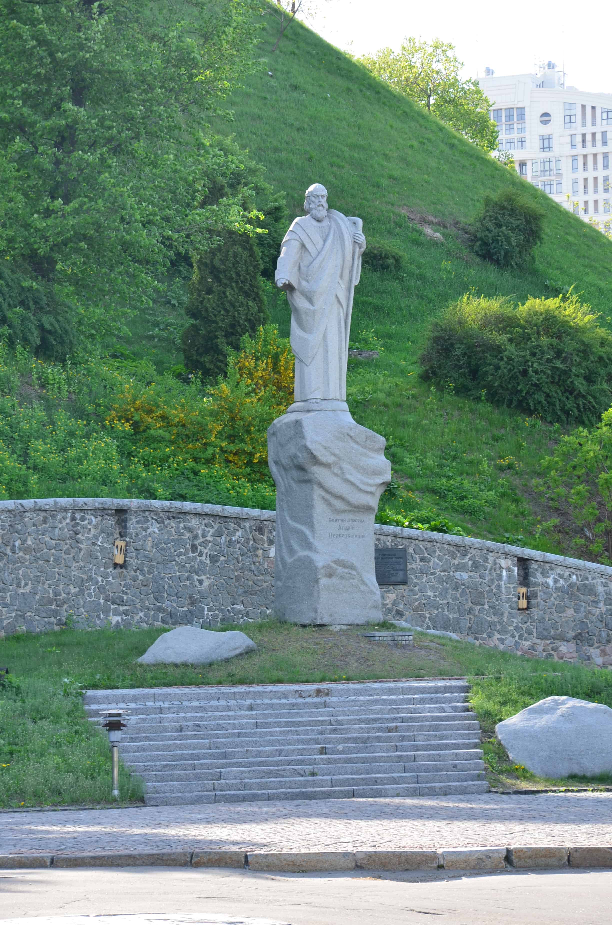 Statue of St. Andrew at Askold's Grave Park in Kyiv, Ukraine