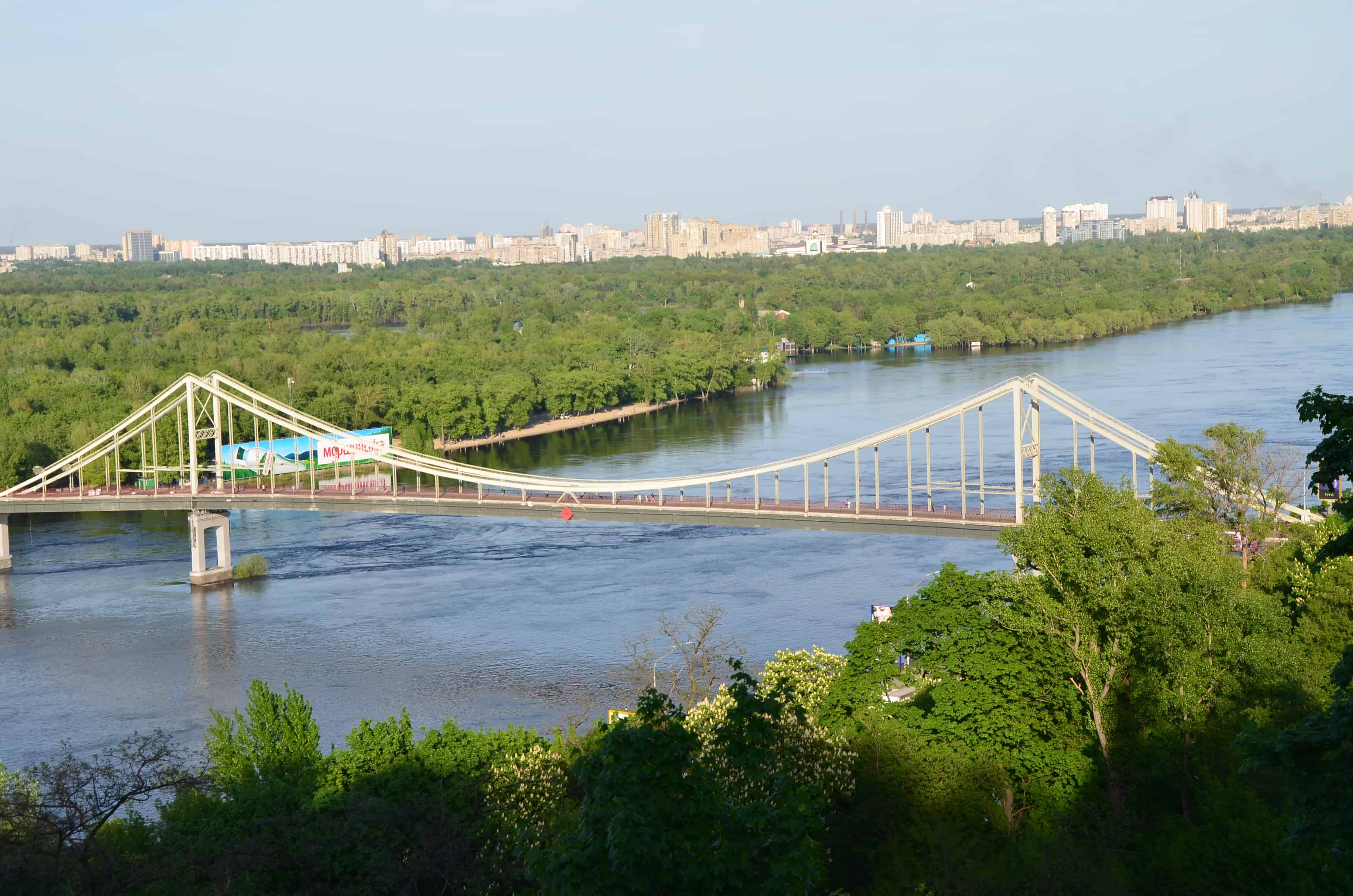 View of the Dnieper River at Volodymyr's Hill in Kyiv, Ukraine