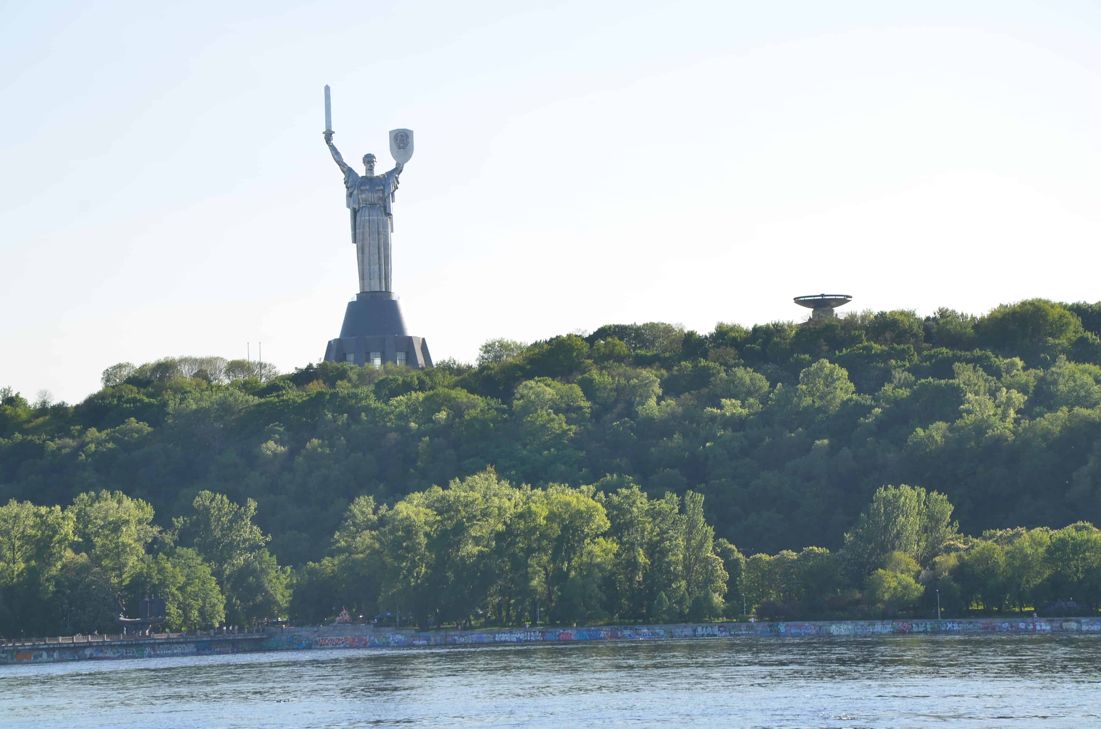 Motherland Monument on the Dnieper River cruise in Kyiv, Ukraine