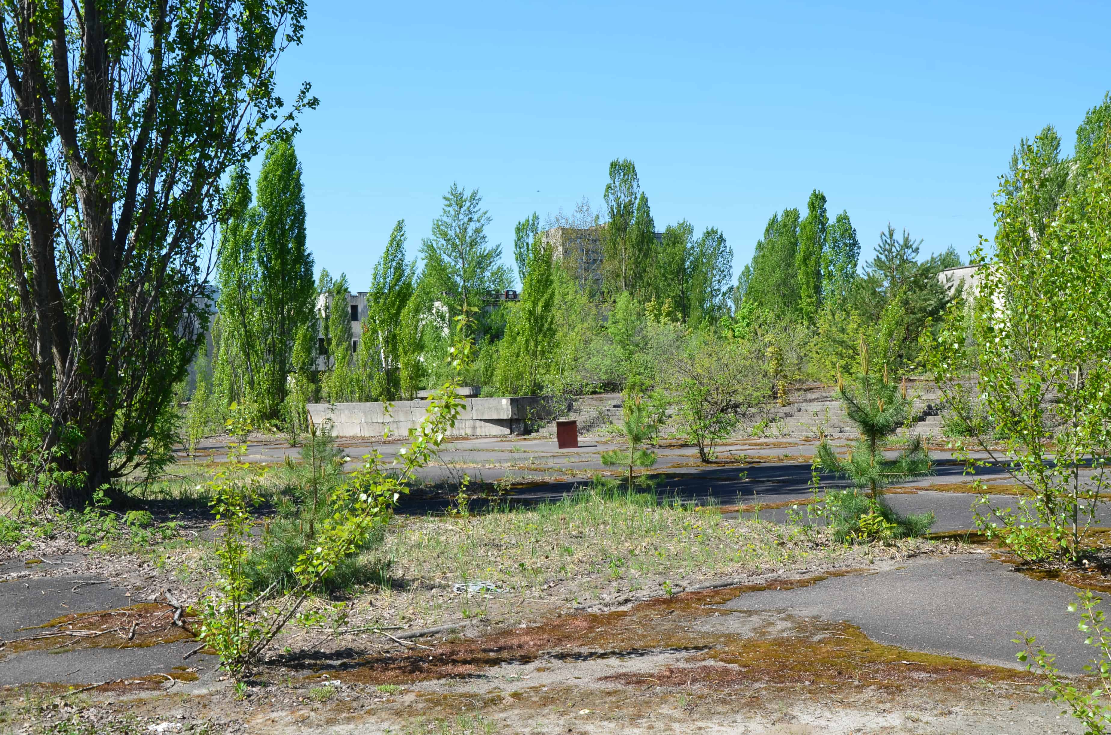 Main square in Pripyat, Chernobyl Exclusion Zone, Ukraine