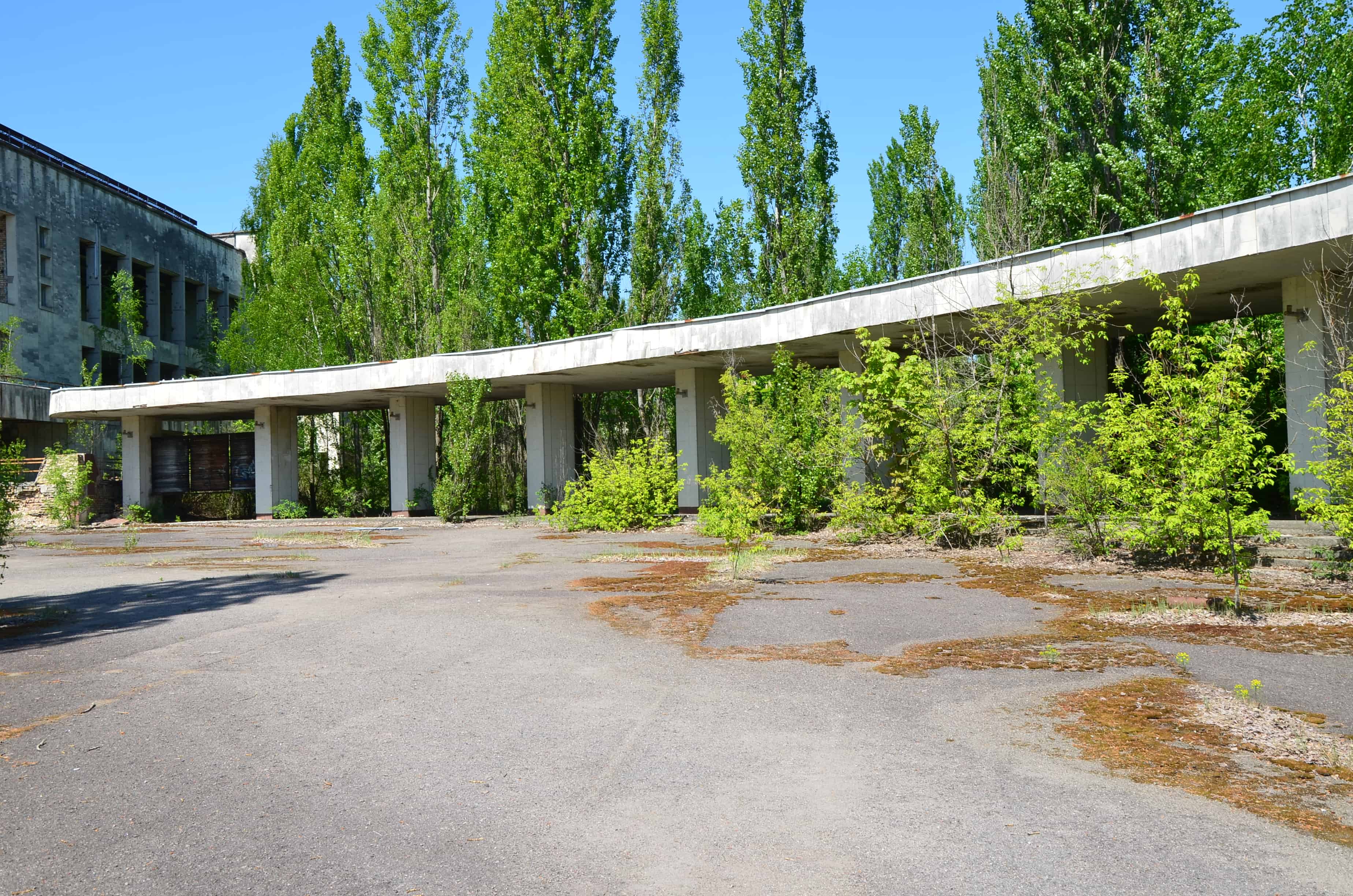 Colonnade in Pripyat, Chernobyl Exclusion Zone, Ukraine