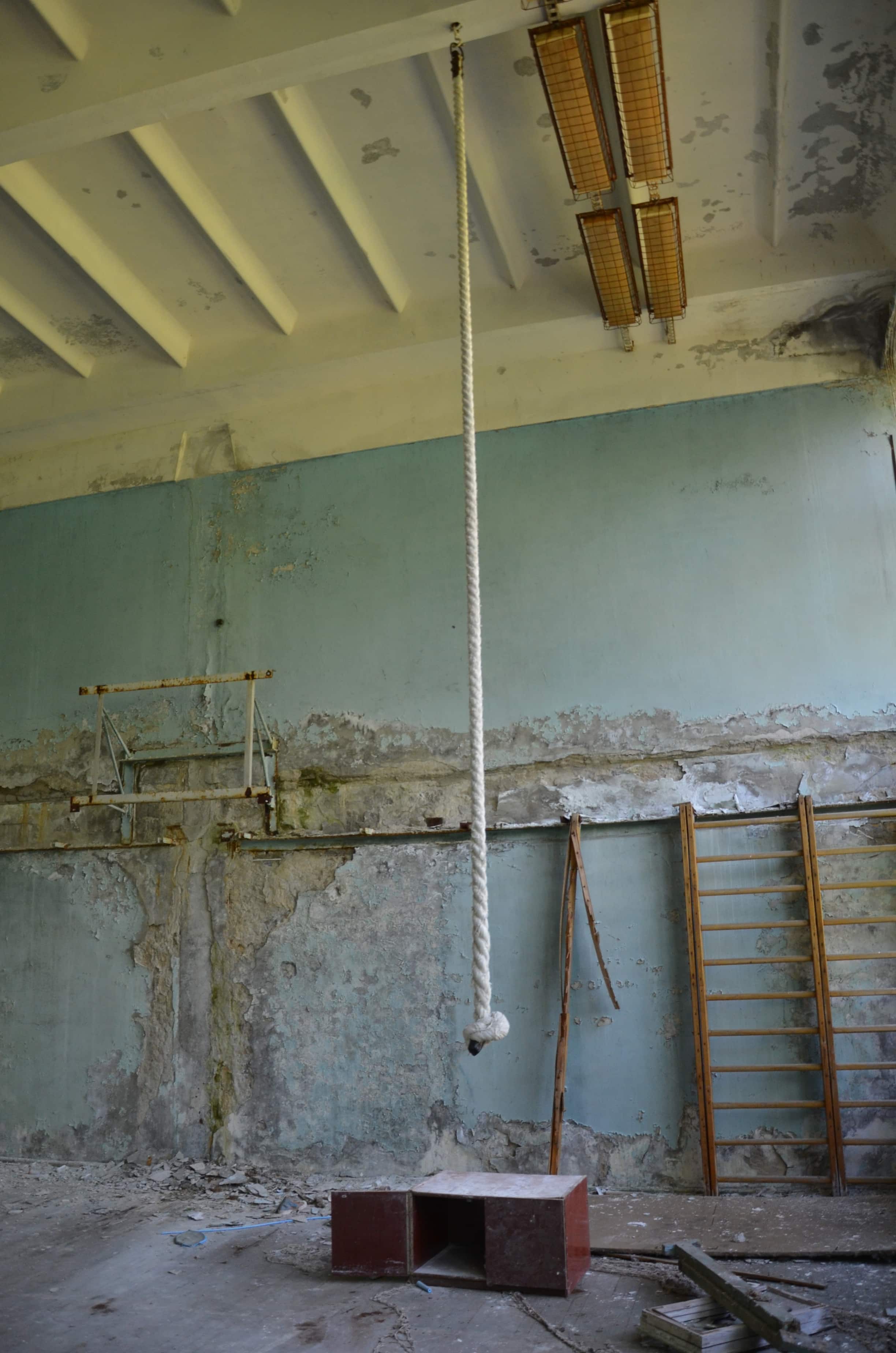 Gymnasium at Middle School #5 in Pripyat, Chernobyl Exclusion Zone, Ukraine