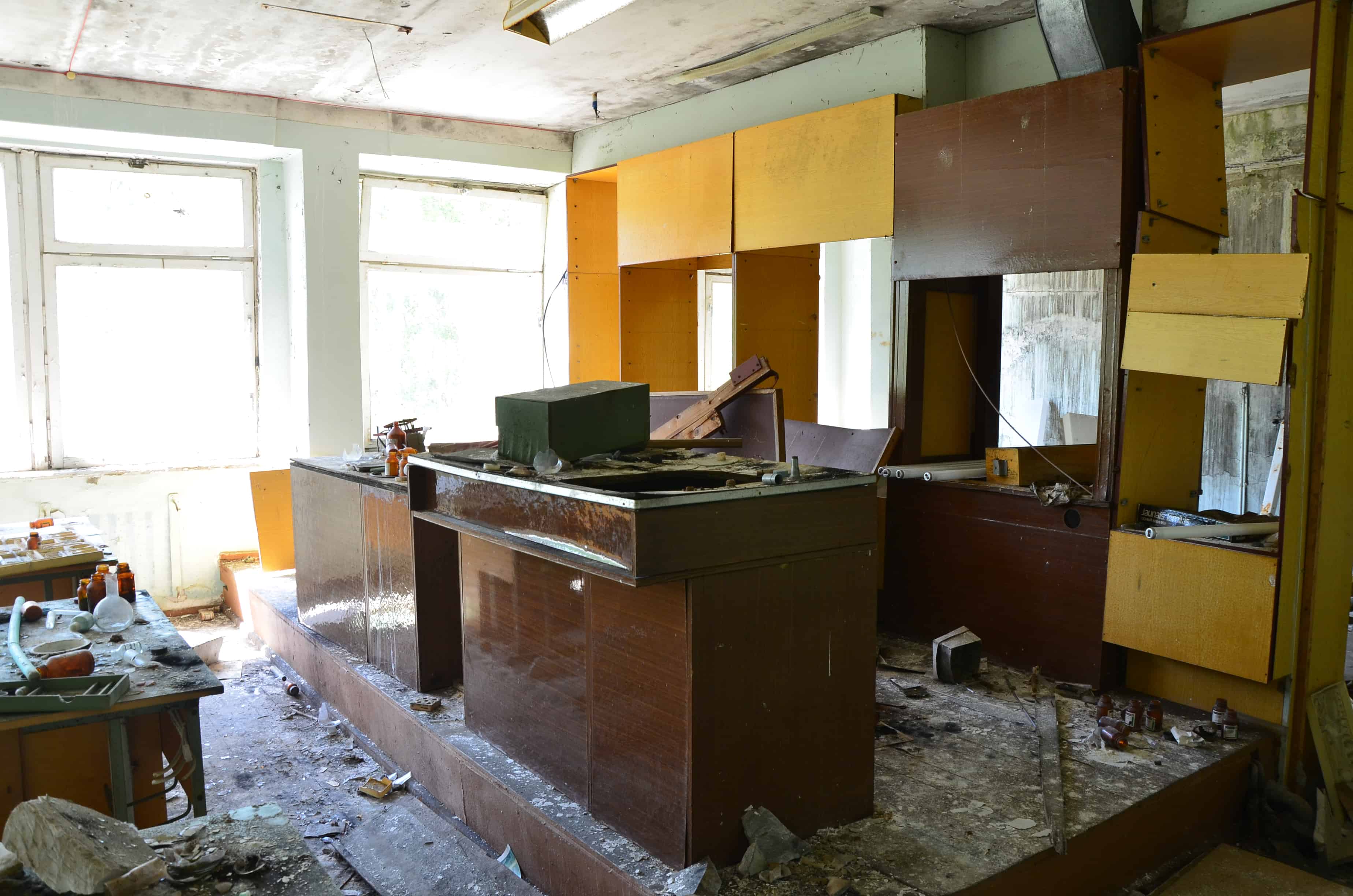 Science lab at Middle School #5 in Pripyat, Chernobyl Exclusion Zone, Ukraine