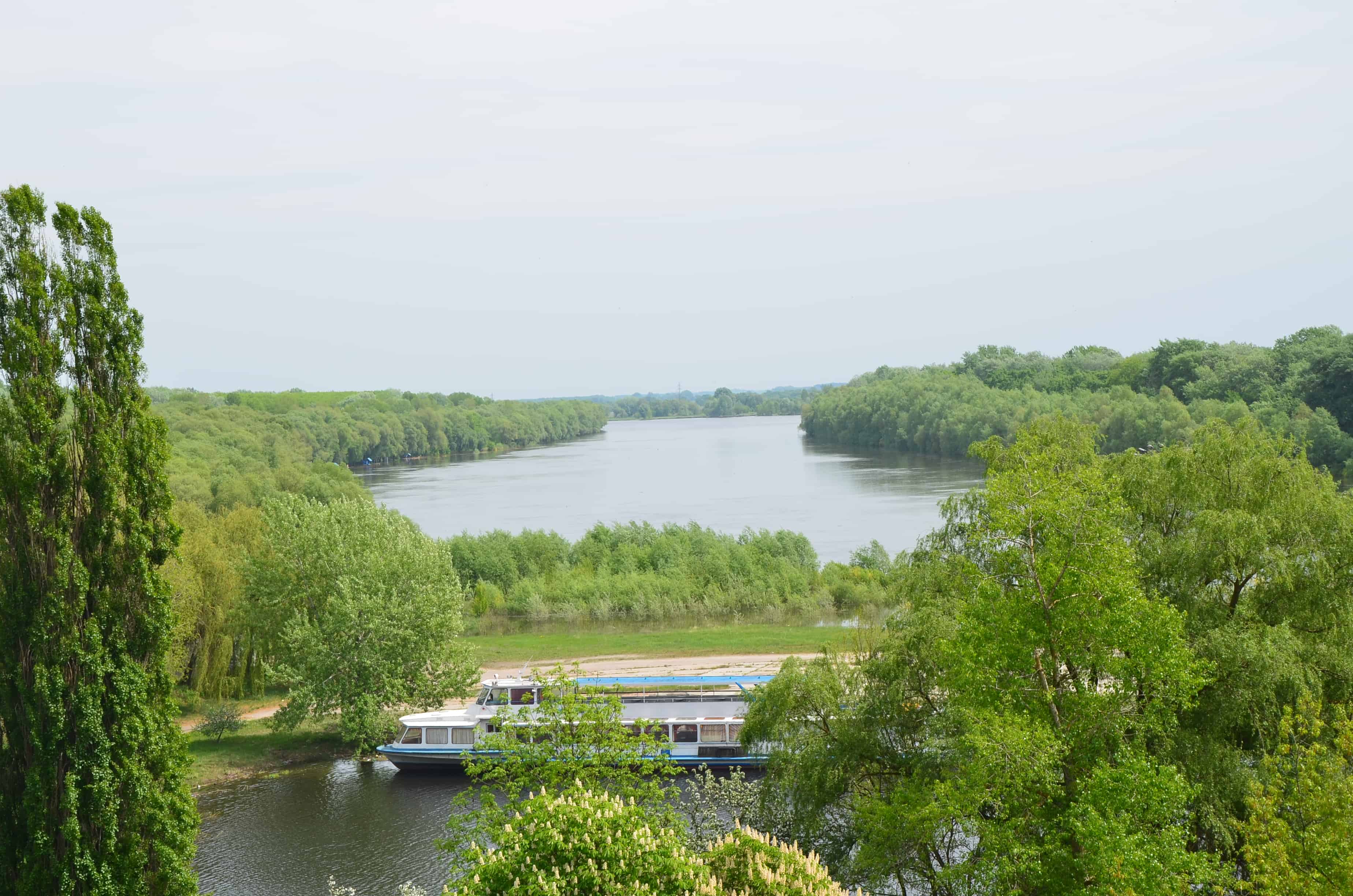 Desna River at Detinets Park in Chernihiv, Ukraine