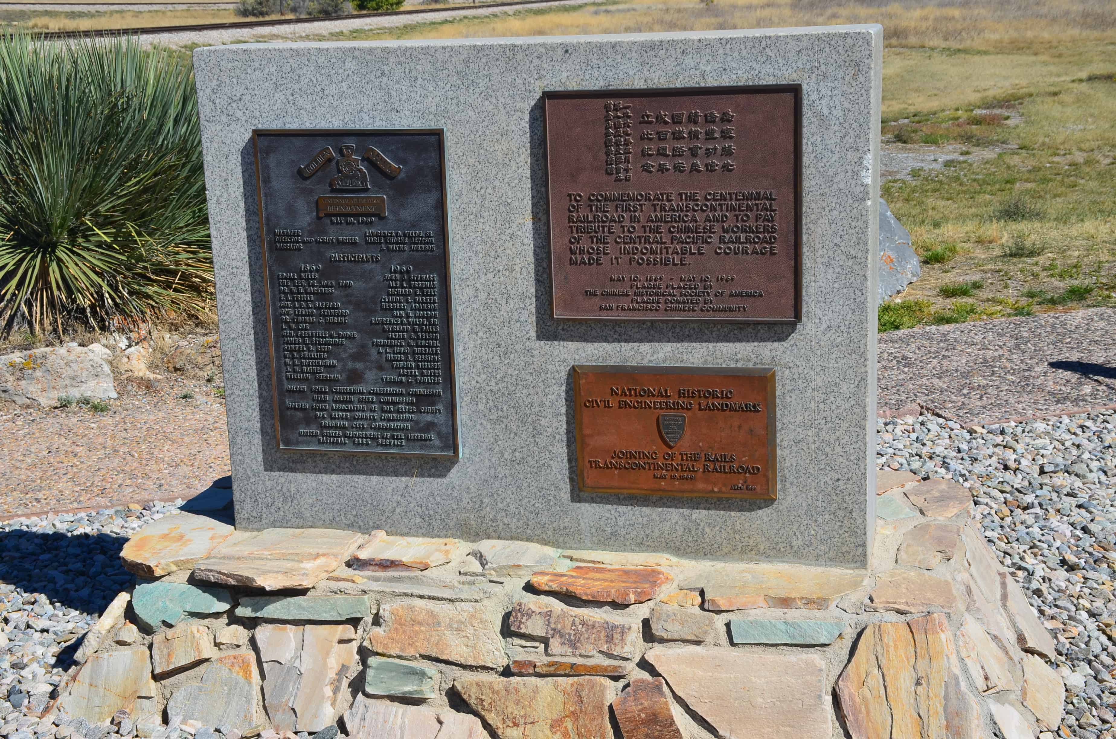 Commemoration of 100th anniversary and memorial to Chinese workers at Golden Spike National Historical Park, Promontory Summit, Utah