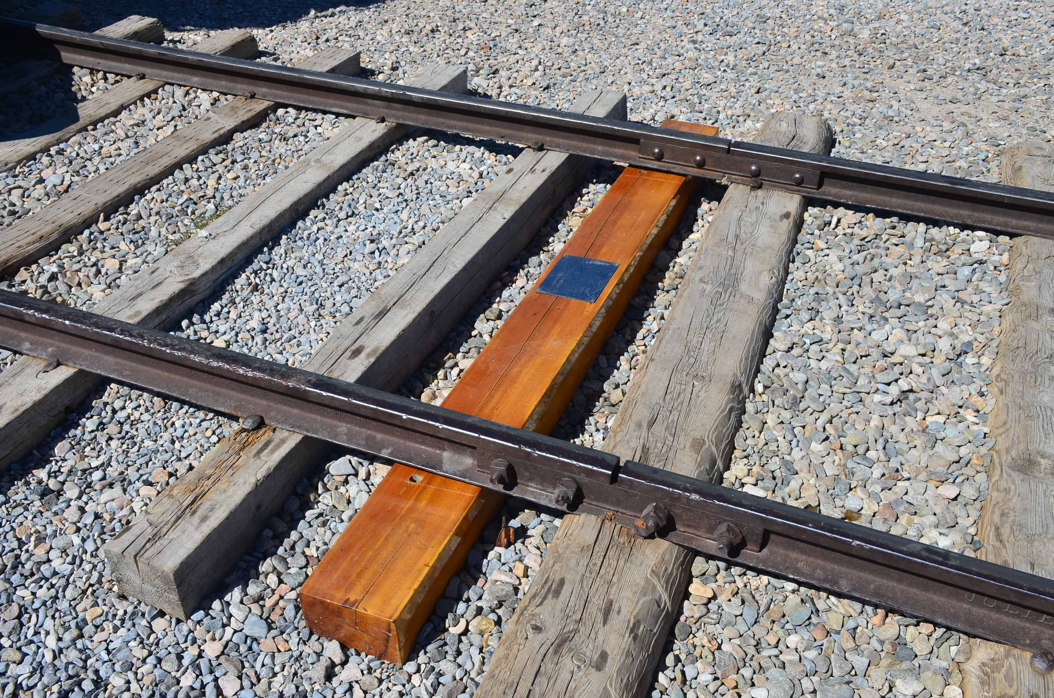 The last tie at Golden Spike National Historical Park, Promontory Summit, Utah