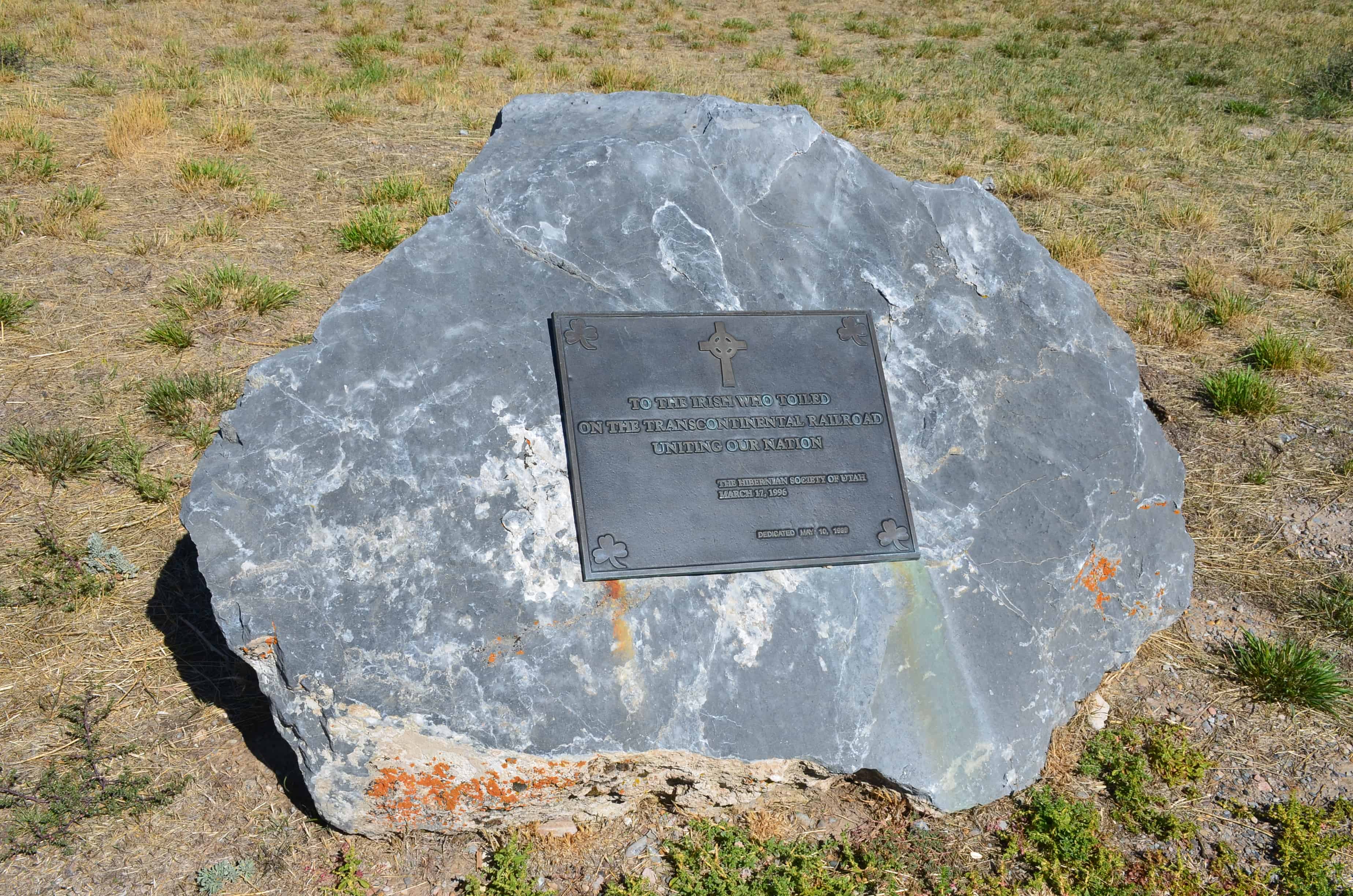 Memorial to Irish workers at Golden Spike National Historical Park, Promontory Summit, Utah