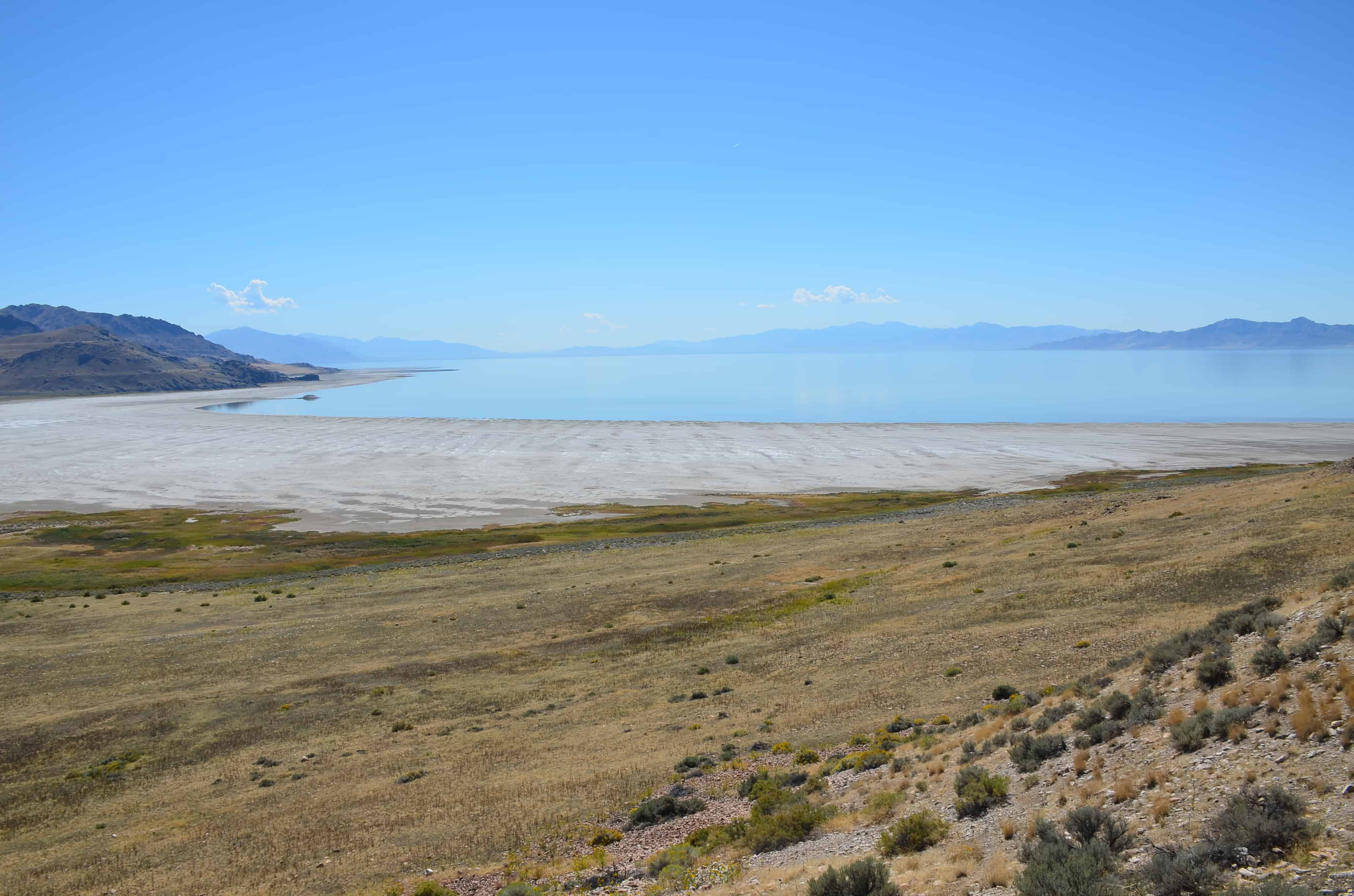 View of White Rock Bay from Buffalo Point at Antelope Island State Park in Utah