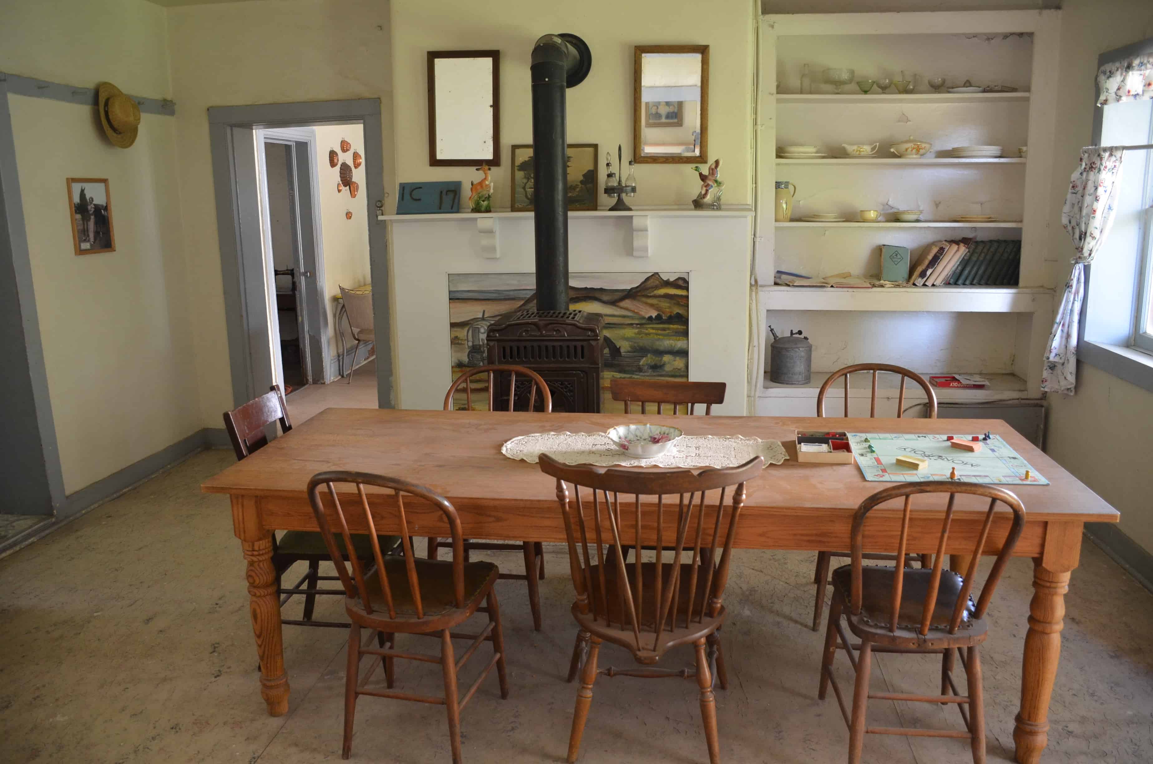 Dining room of the Garr home at Fielding Garr Ranch at Antelope Island State Park in Utah