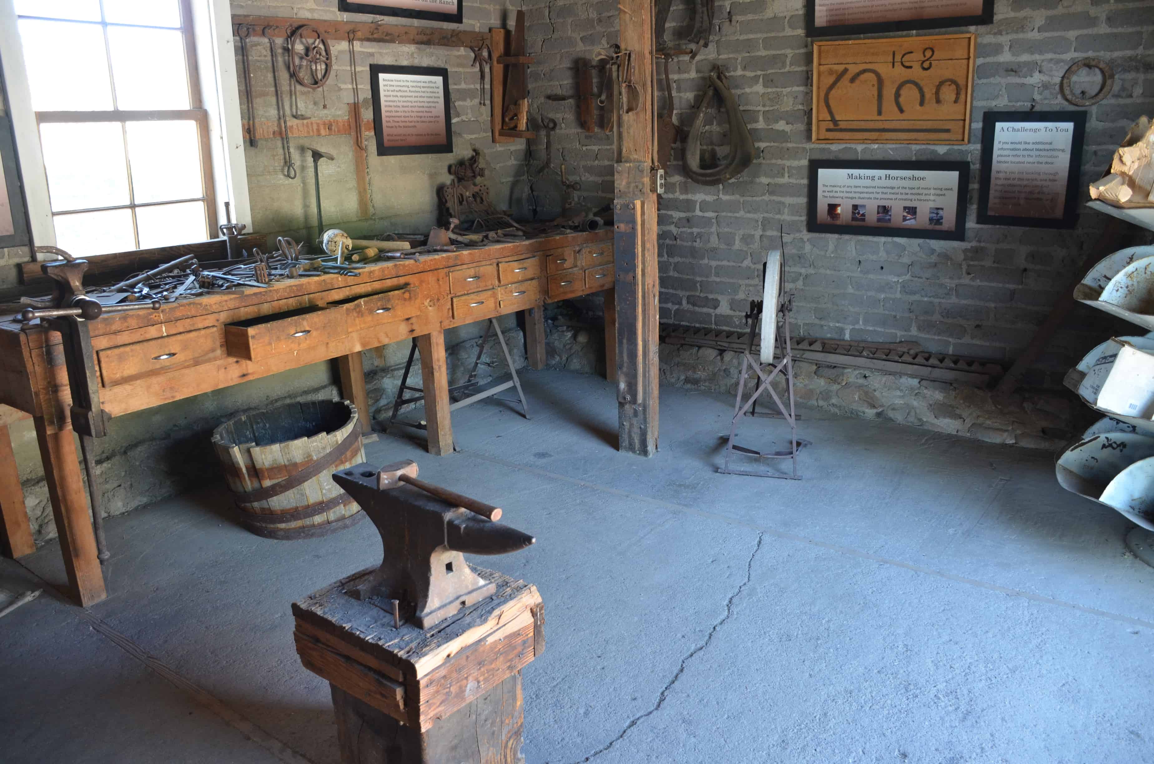 Blacksmith's workshop at Fielding Garr Ranch at Antelope Island State Park in Utah