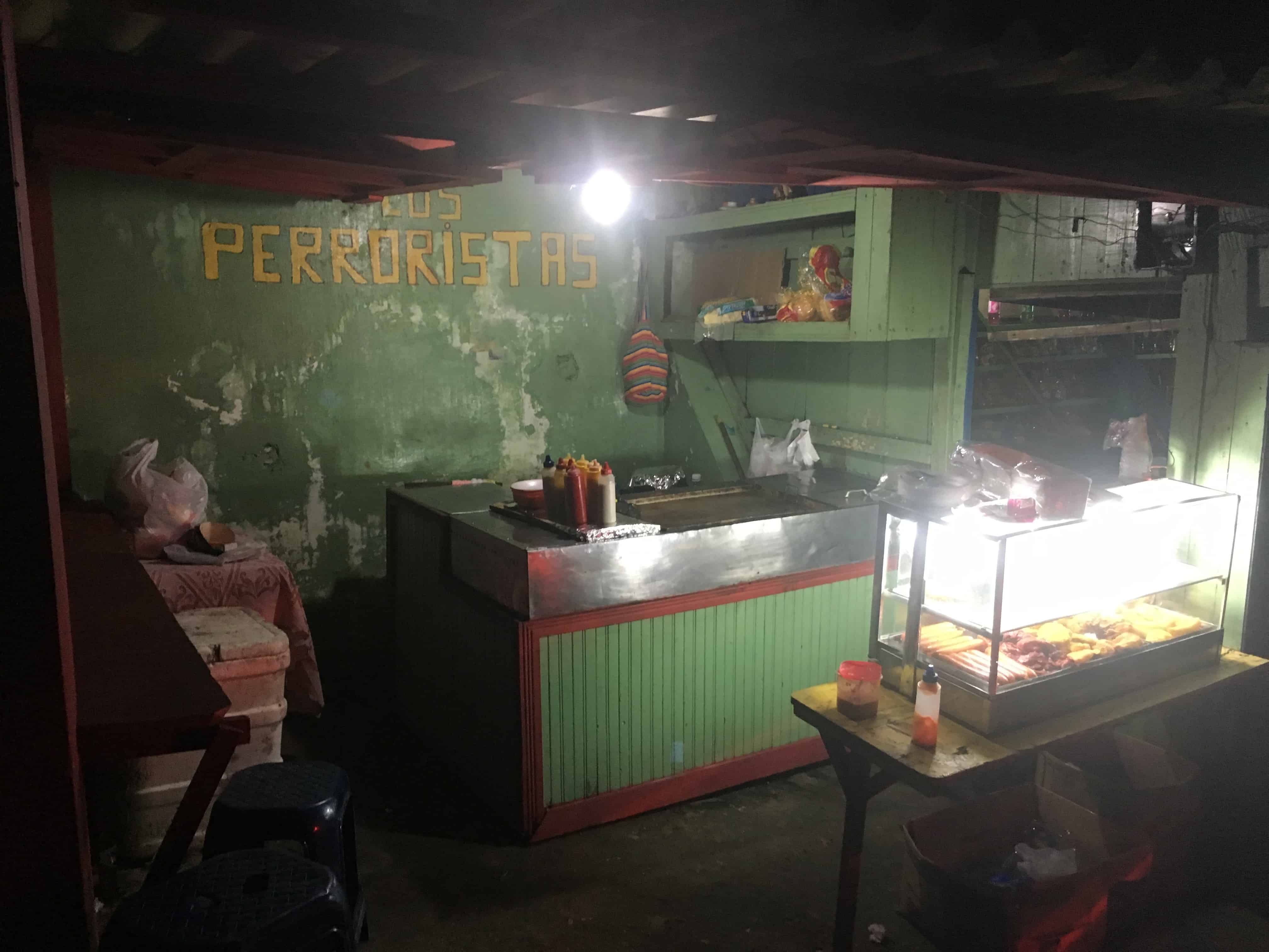 A fast food stand on the way to the beach in Ladrilleros, Valle del Cauca, Colombia