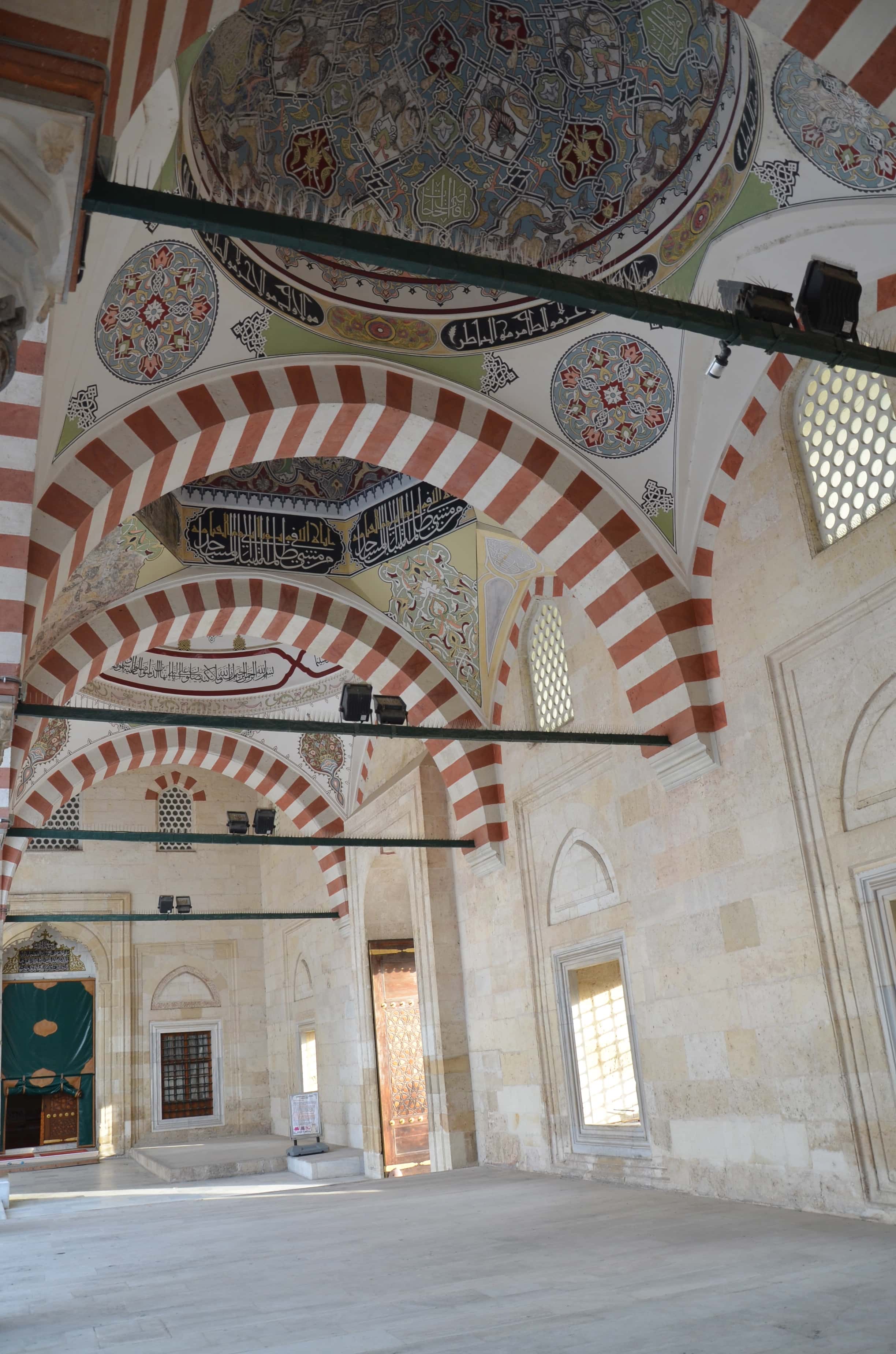 Portico at the Mosque with Three Balconies in the Edirne historic city center, Turkey