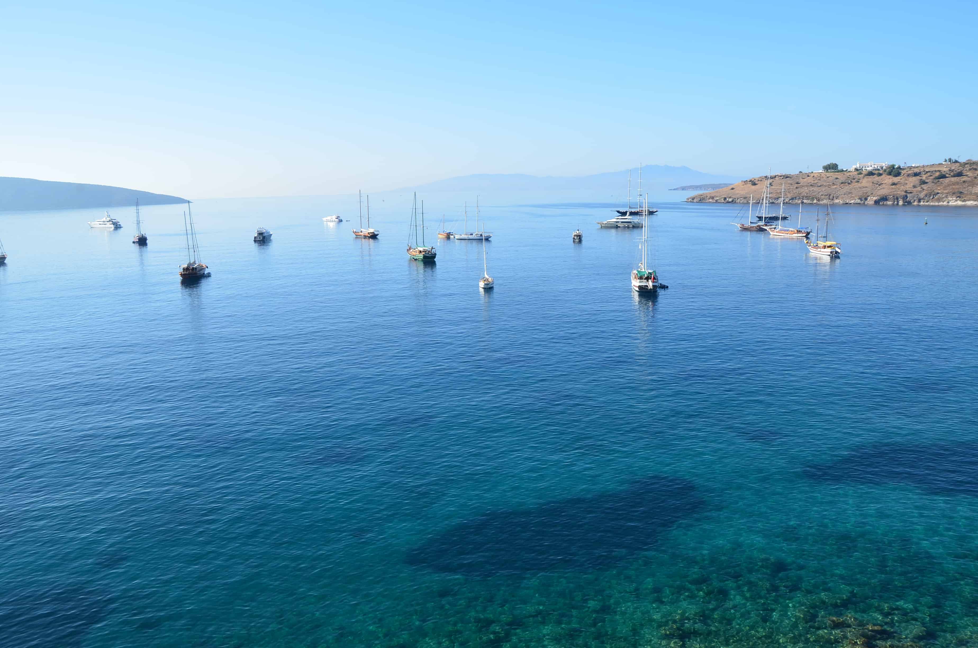 View of the Aegean at Bodrum Castle in Turkey