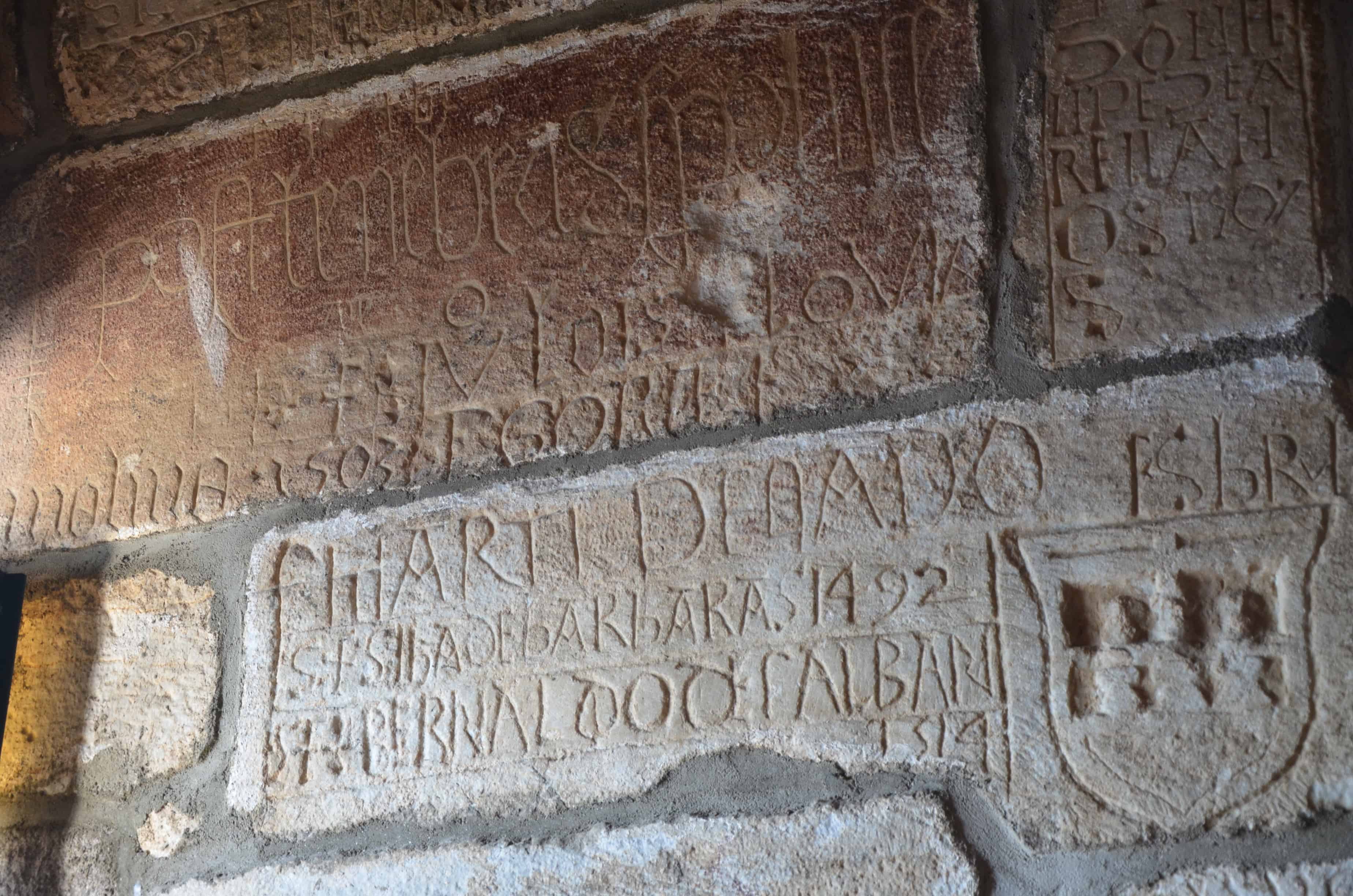 Graffiti at the English Tower at Bodrum Castle in Turkey