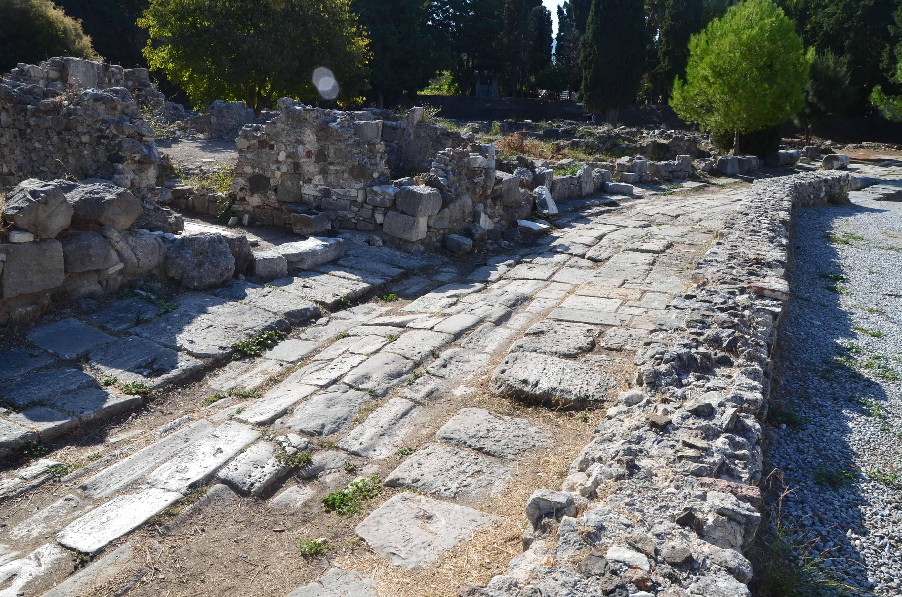Roman road in the Western Excavation Area in Kos, Greece