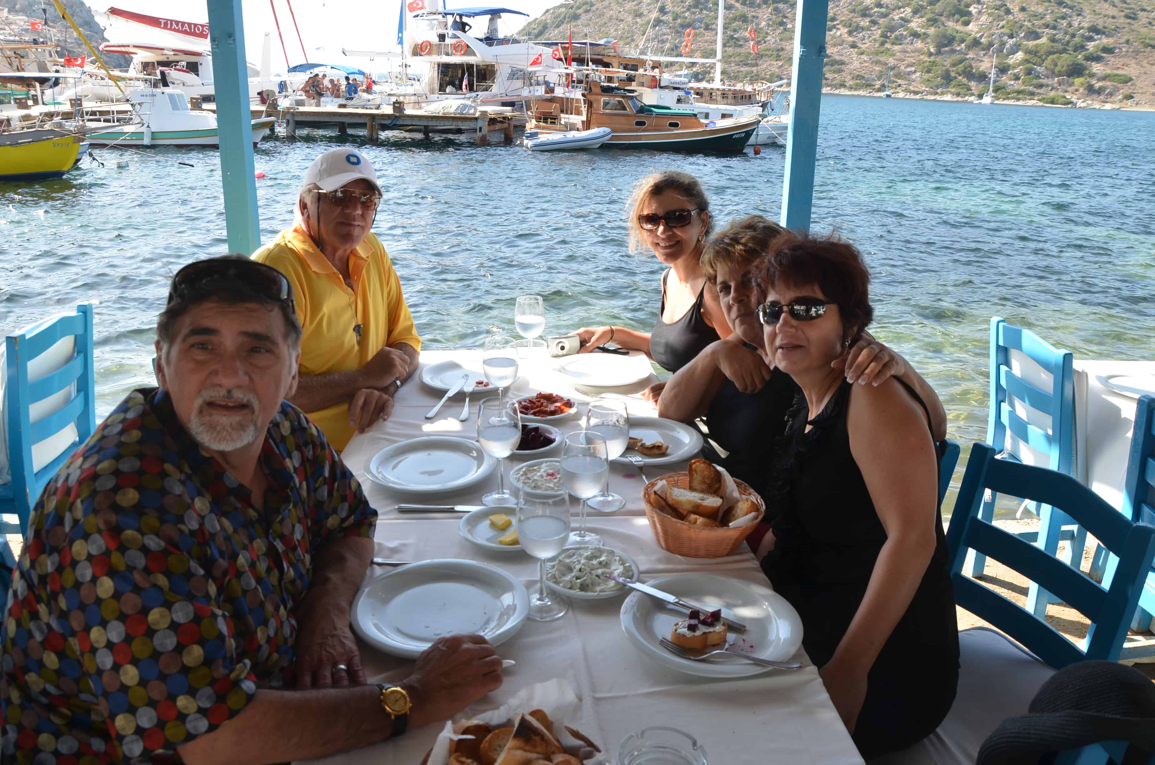 Relatives at Aquarium Restaurant in Gümüşlük, Turkey