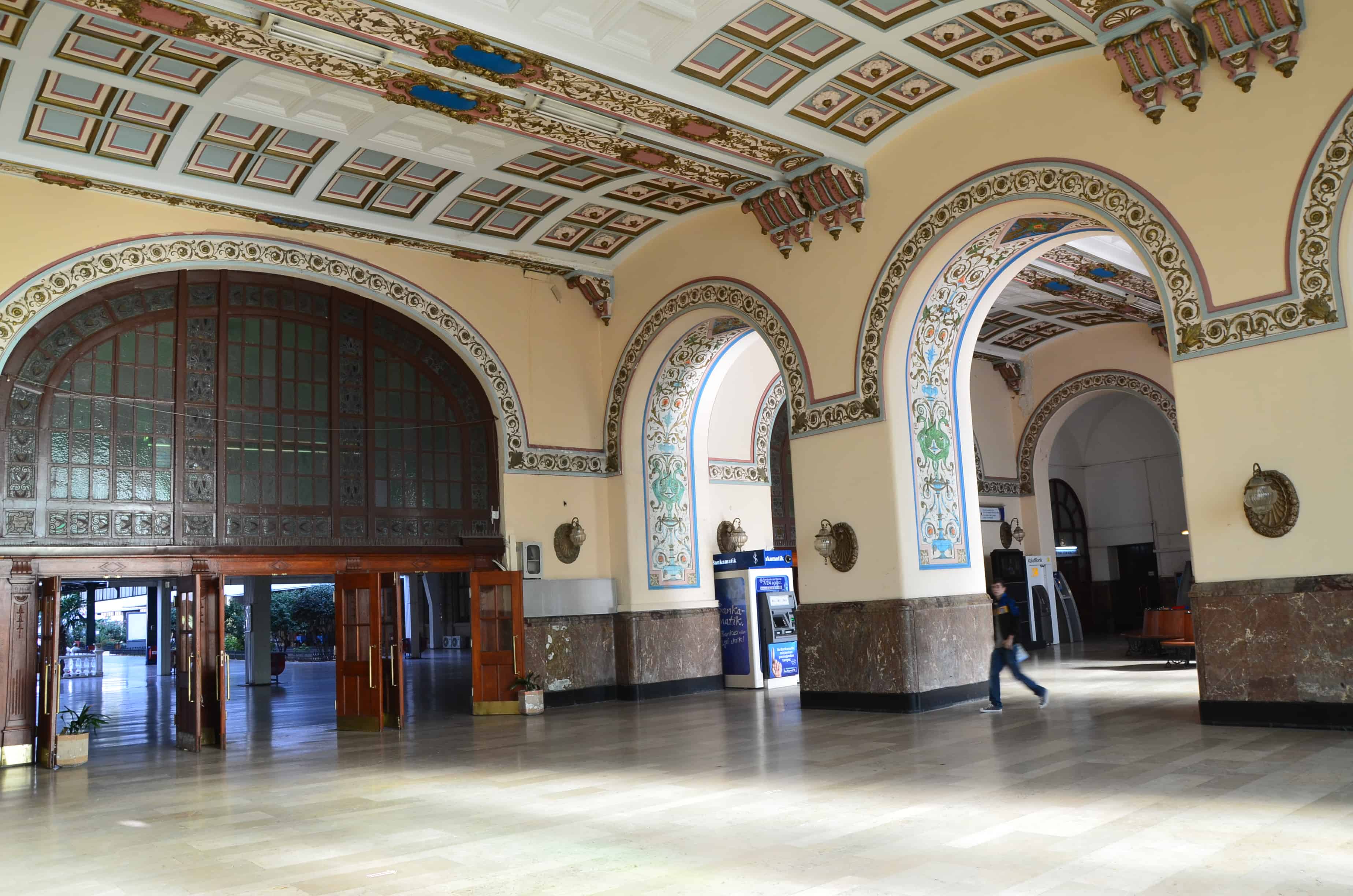 Lobby of the Haydarpaşa Railway Station in Kadıköy, Istanbul, Turkey