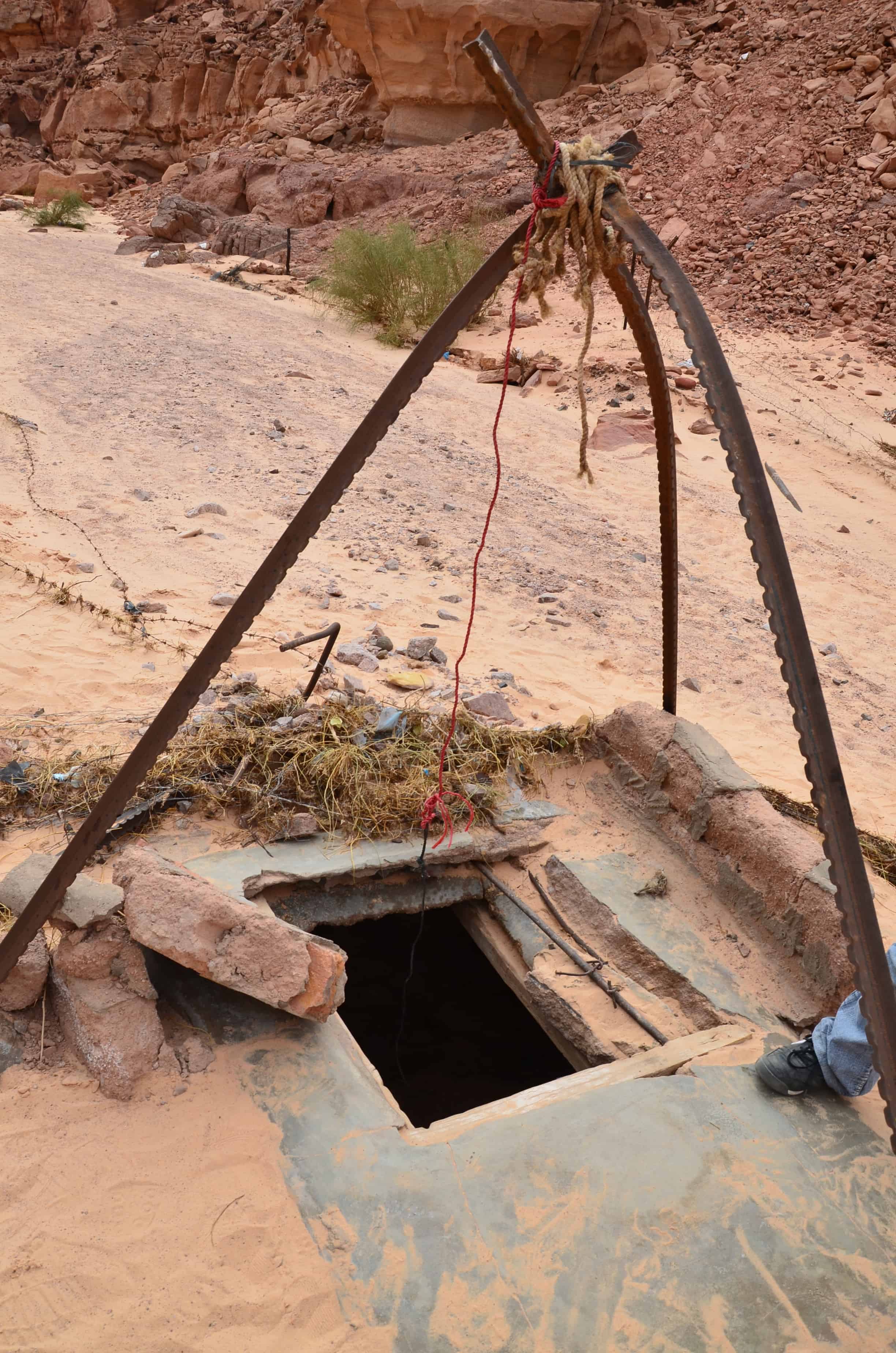 Bedouin well at the fake Colored Canyon in Sinai, Egypt