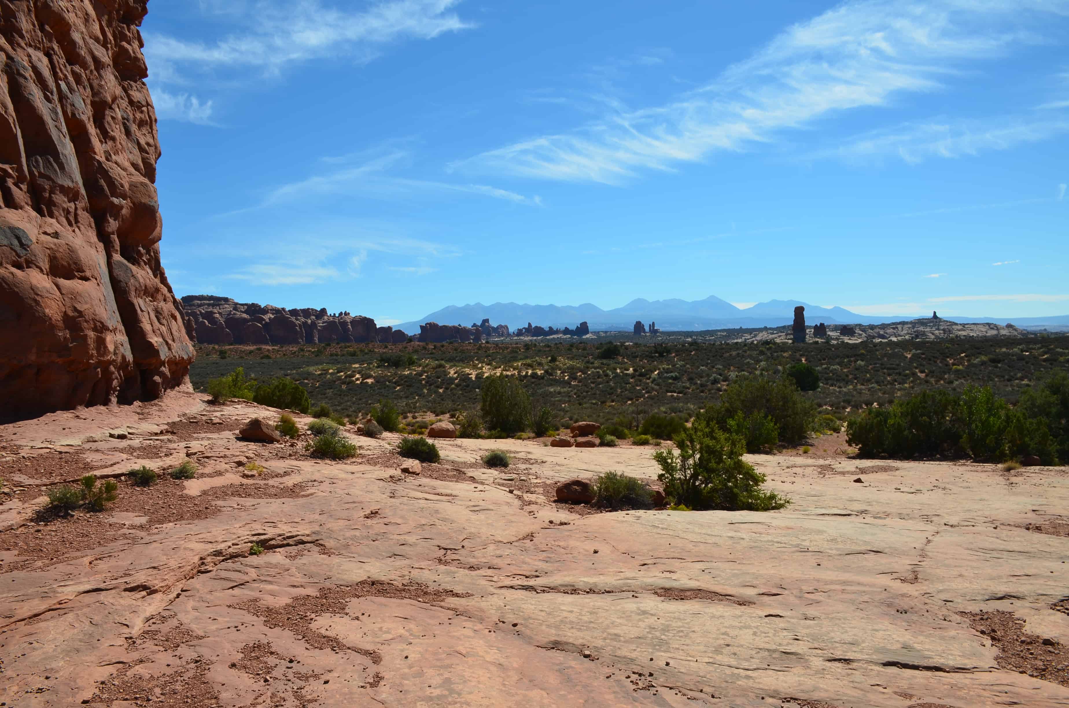 View from Balanced Rock at Arches National Park in Utah